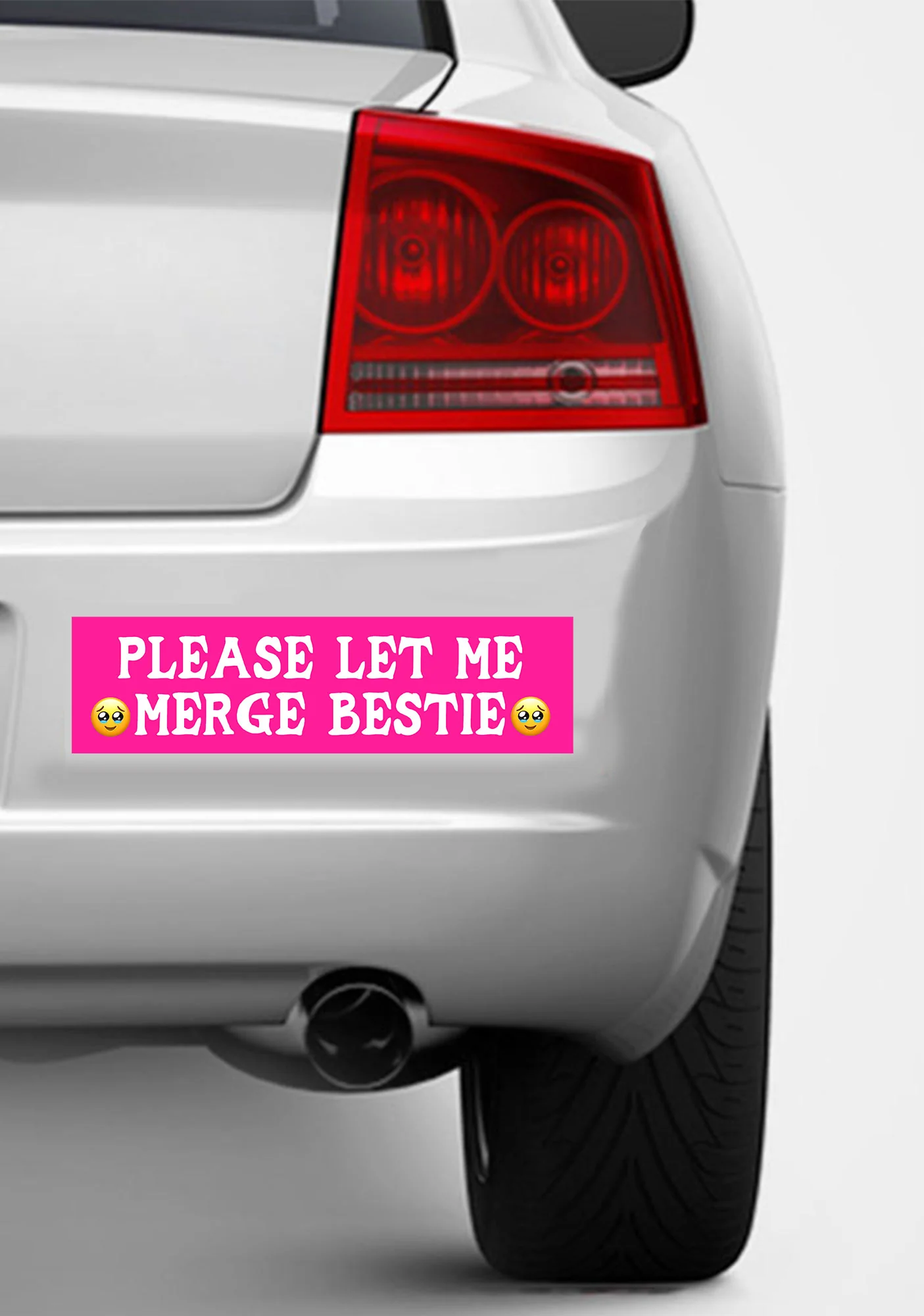 Please Let Me Merge Bestie Y2K Car Bumper Magnet Cherrykitten - Image 2