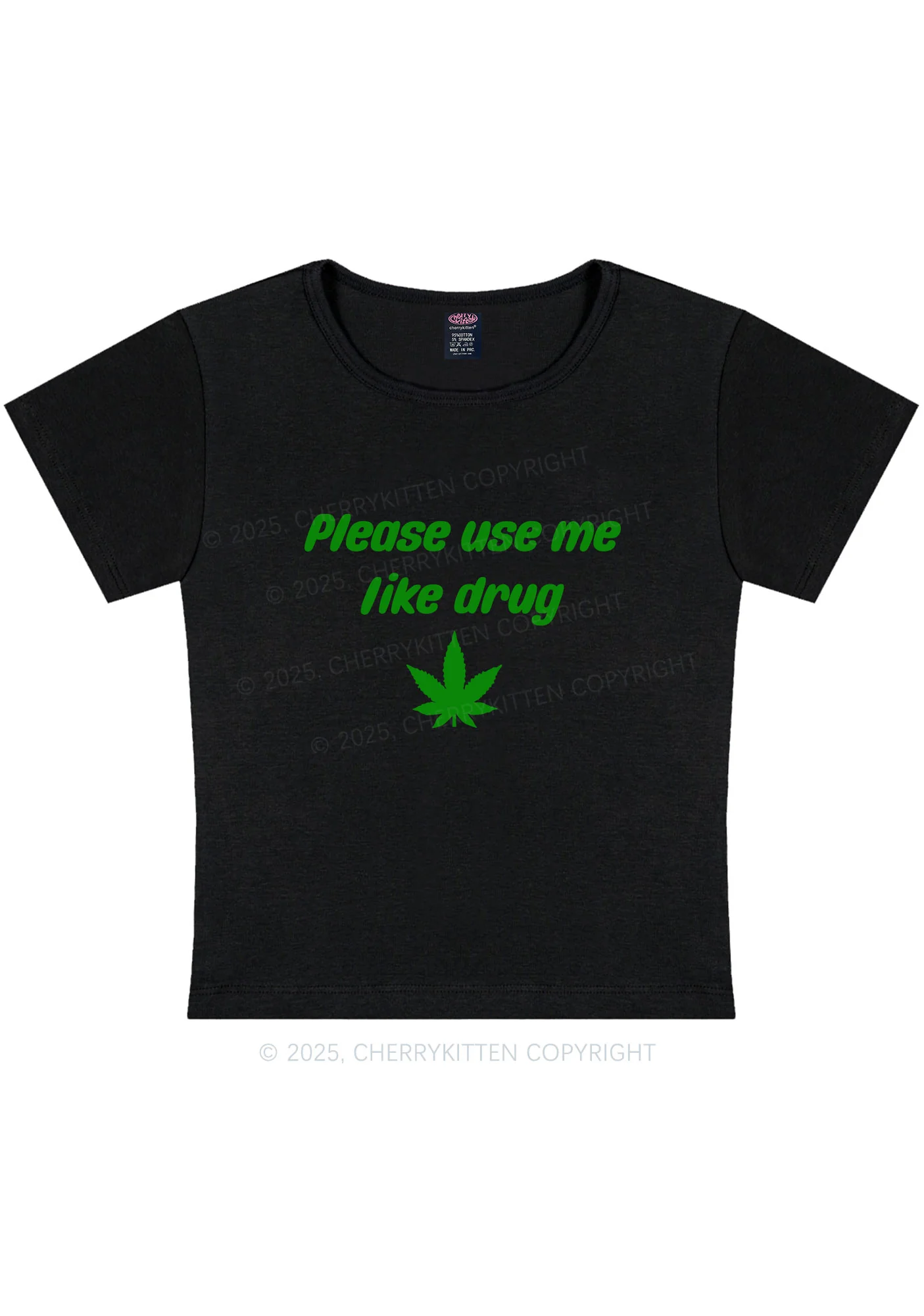 Please Use Me Y2K Baby Tee Cherrykitten - Image 3