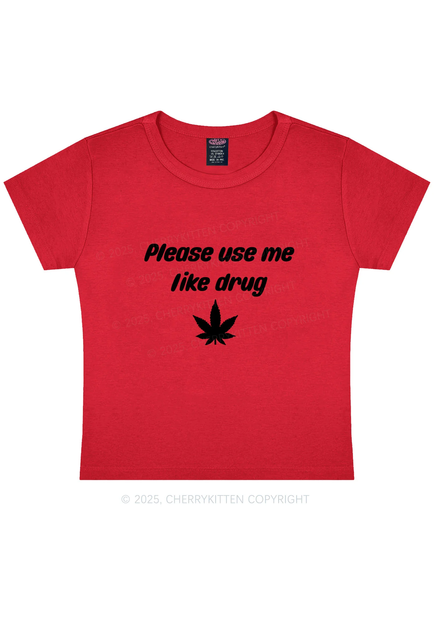 Please Use Me Y2K Baby Tee Cherrykitten - Image 6