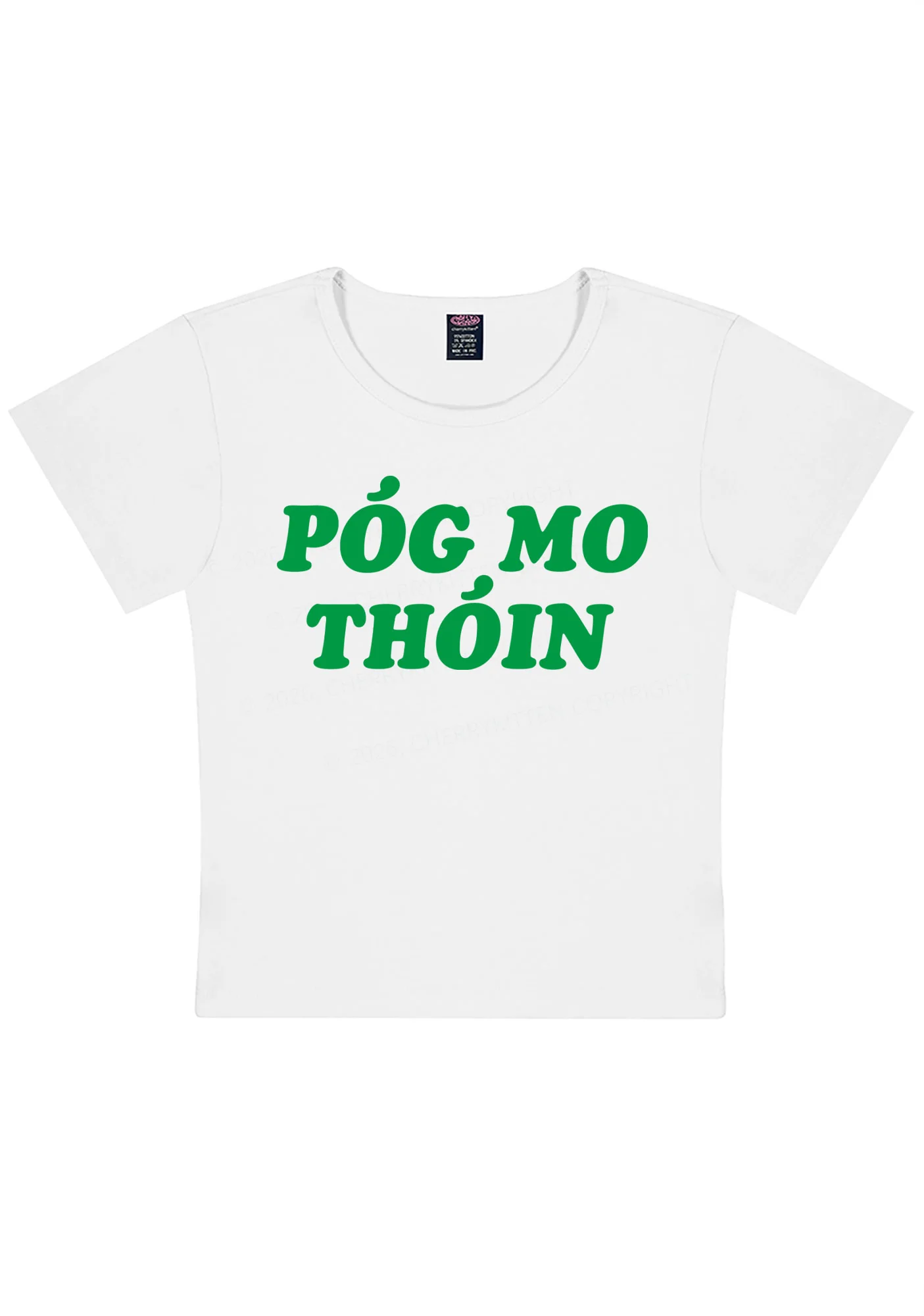 Pog Mo Thoin St Patricks Y2K Baby Tee Cherrykitten - Image 4