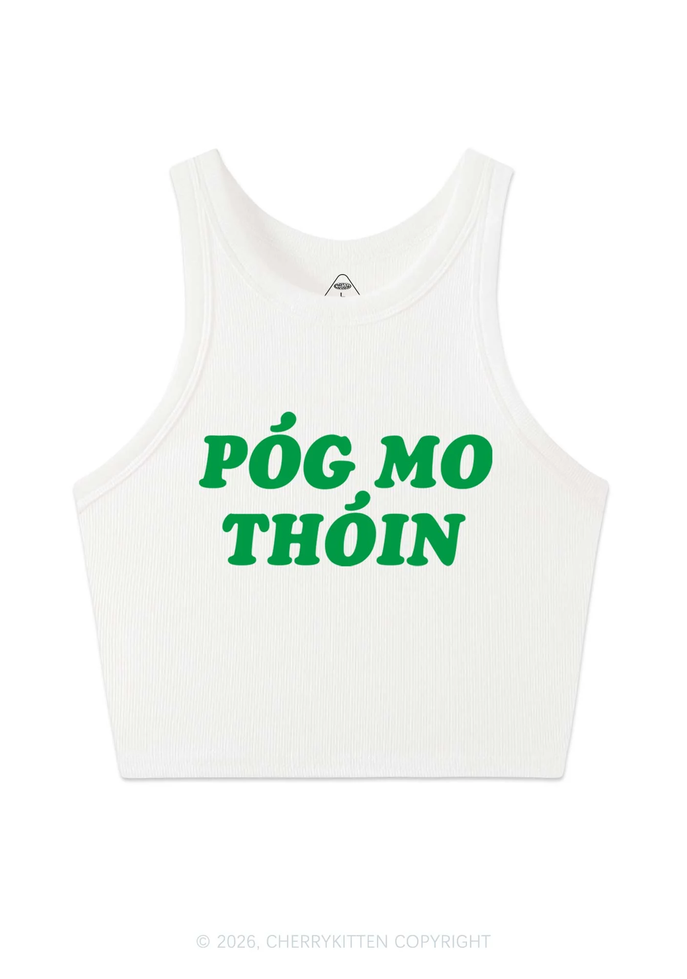 Pog Mo Thoin St Patricks Y2K Crop Tank Top Cherrykitten - Image 3