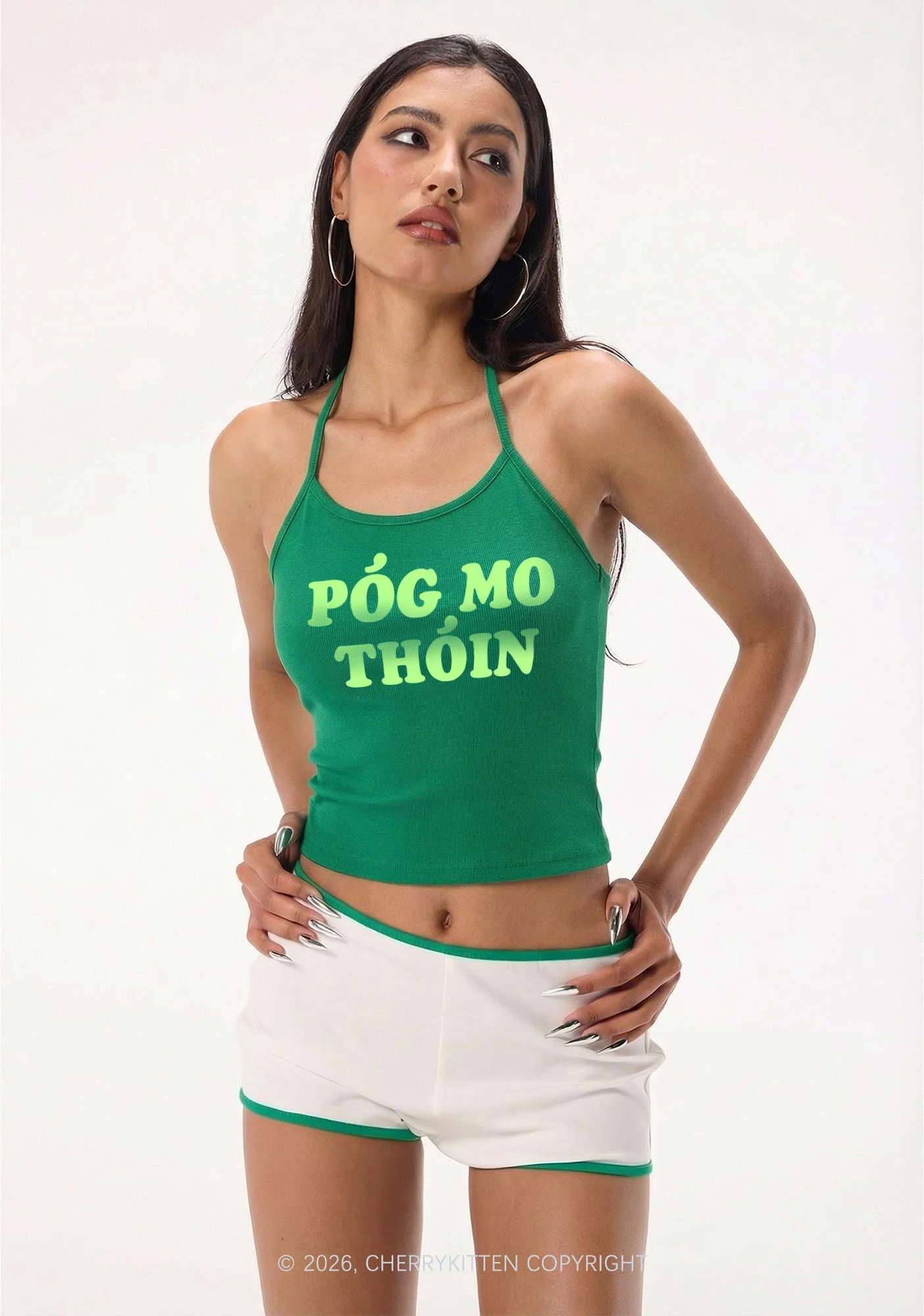 Pog Mo Thoin St Patricks Y2K Halter Neck Cami Cherrykitten - Image 2