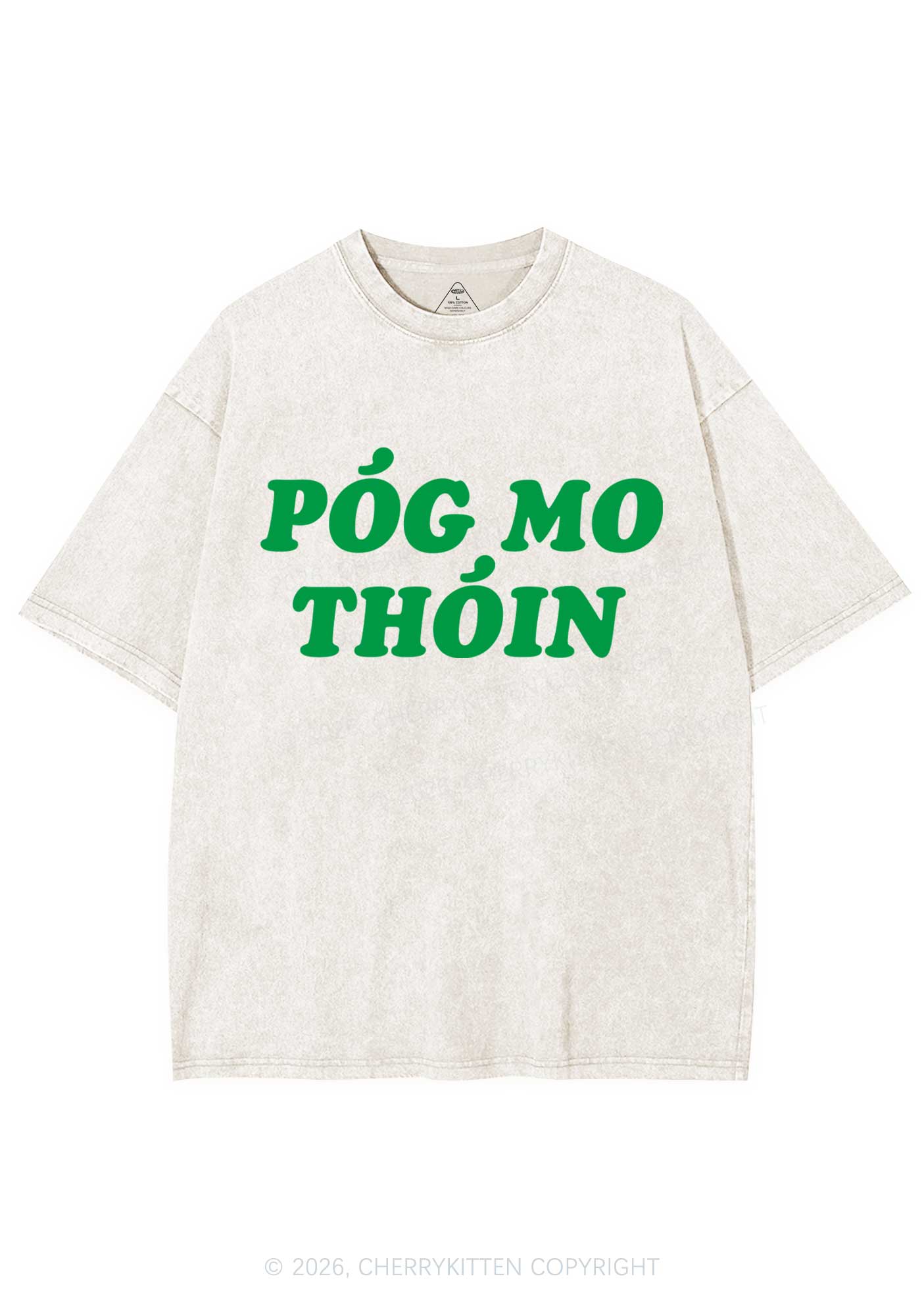 Pog Mo Thoin St Patricks Y2K Shirts Washed Tee Cherrykitten - Image 4