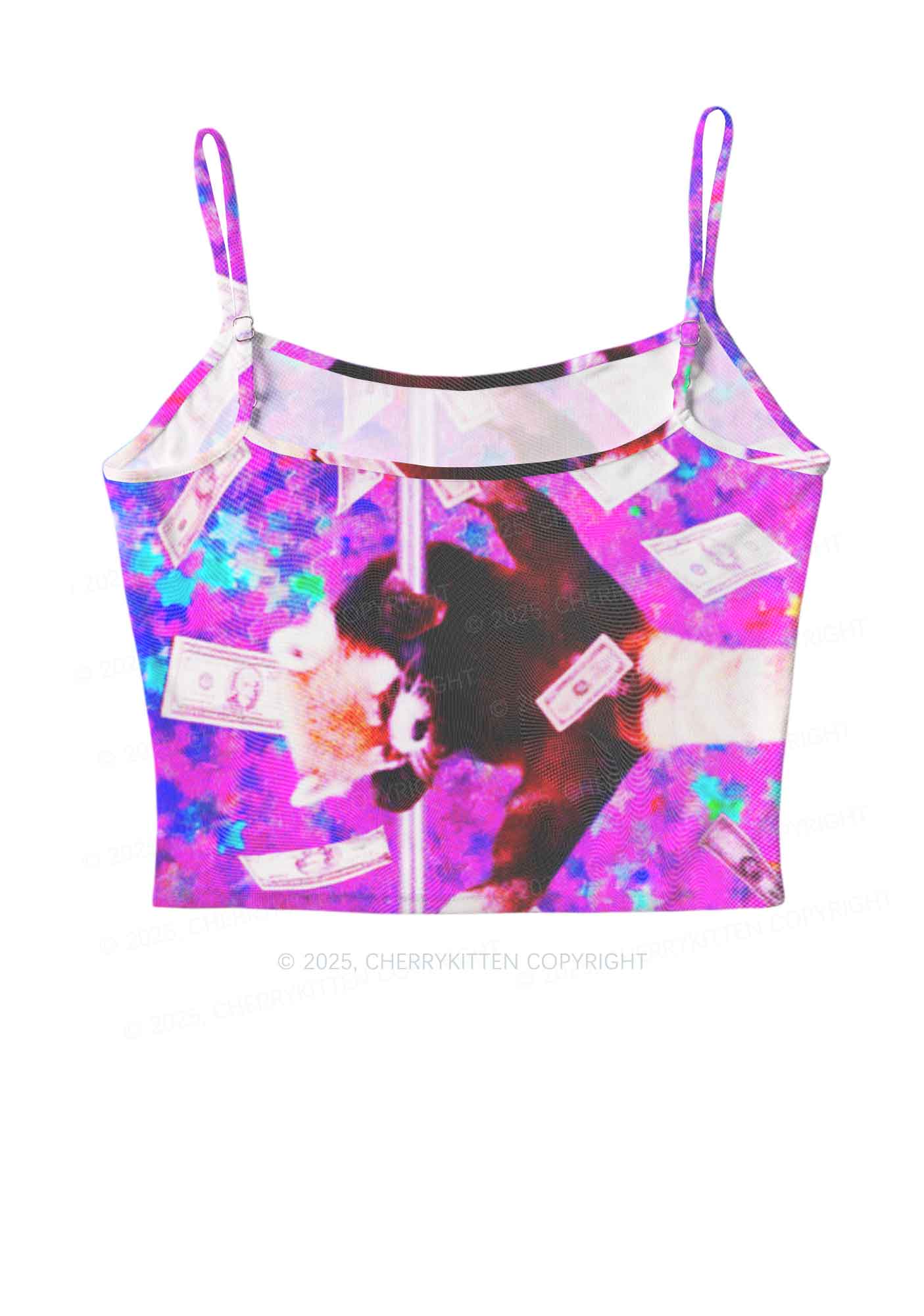 Pole Dancing Raccoon Y2K Mesh Cami Tank Cherrykitten - Image 3