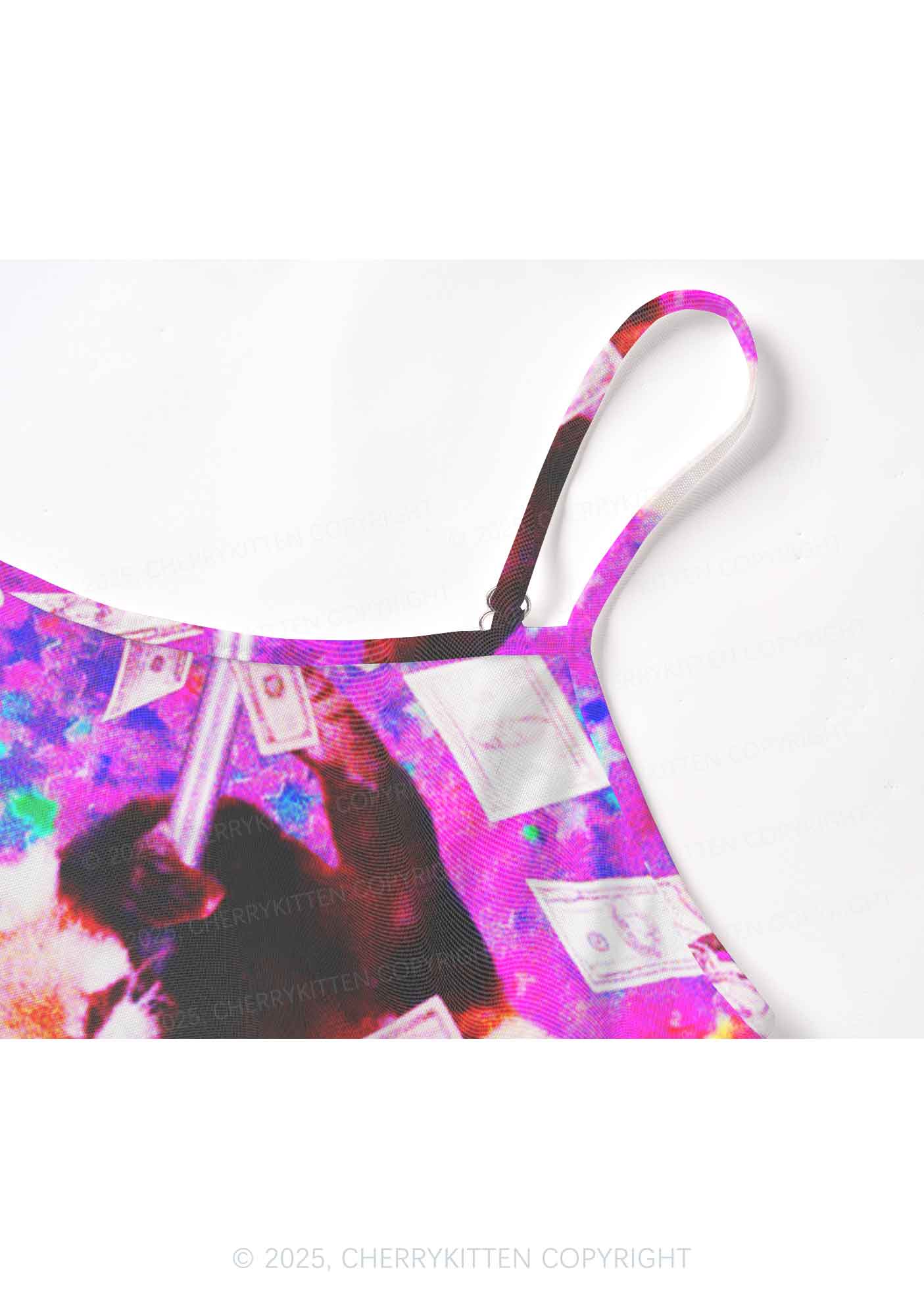 Pole Dancing Raccoon Y2K Mesh Cami Tank Cherrykitten - Image 5