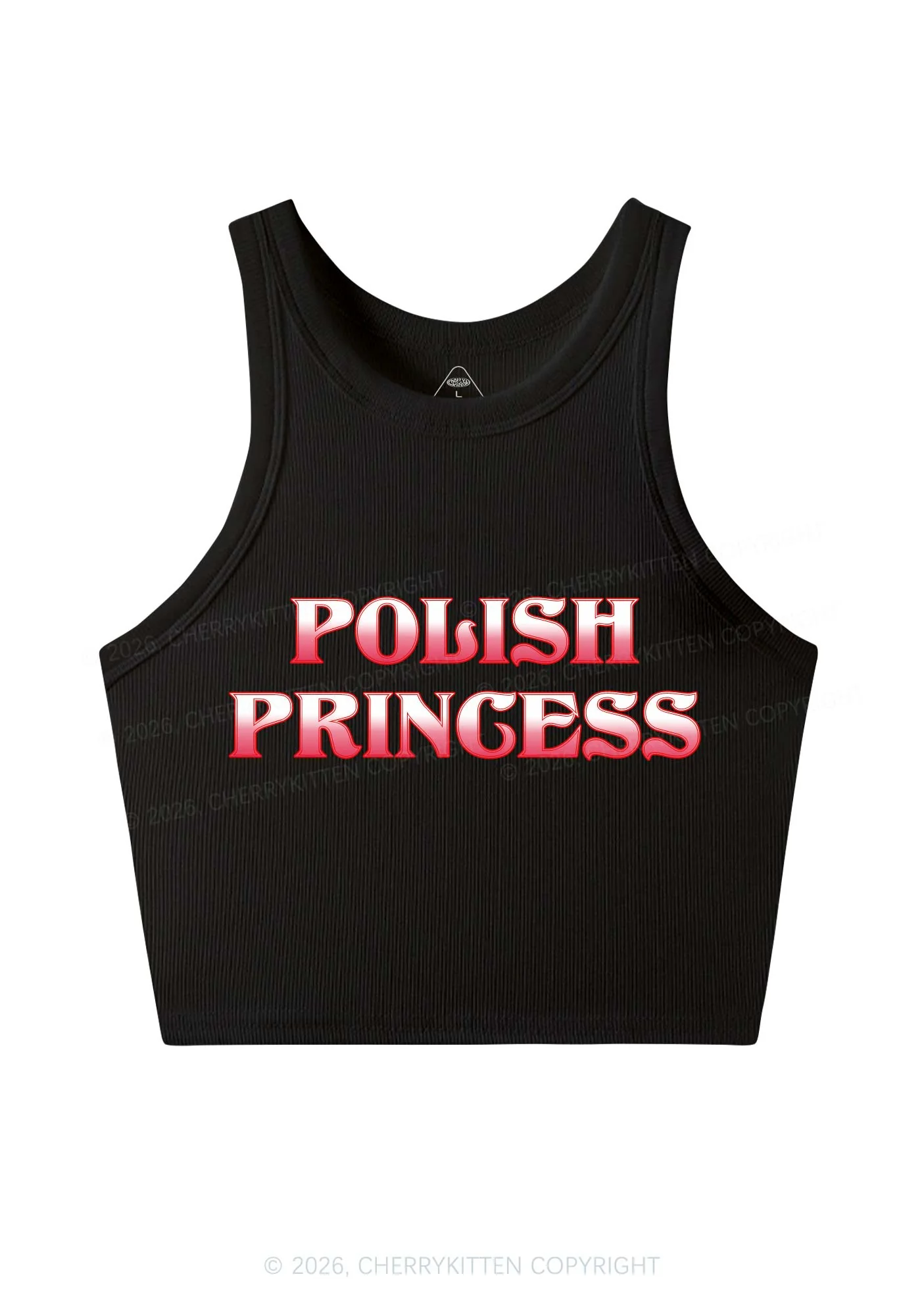 Polish Princess St Patricks Y2K Crop Tank Top Cherrykitten - Image 3