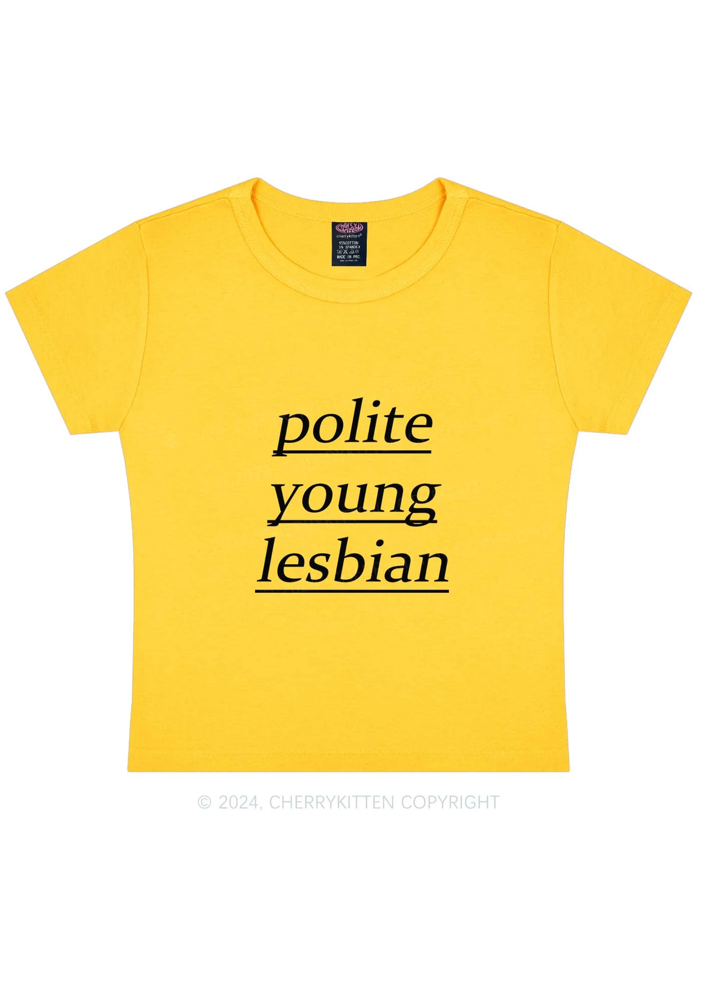 Polite Young Lesbian Y2K Baby Tee Cherrykitten - Image 10