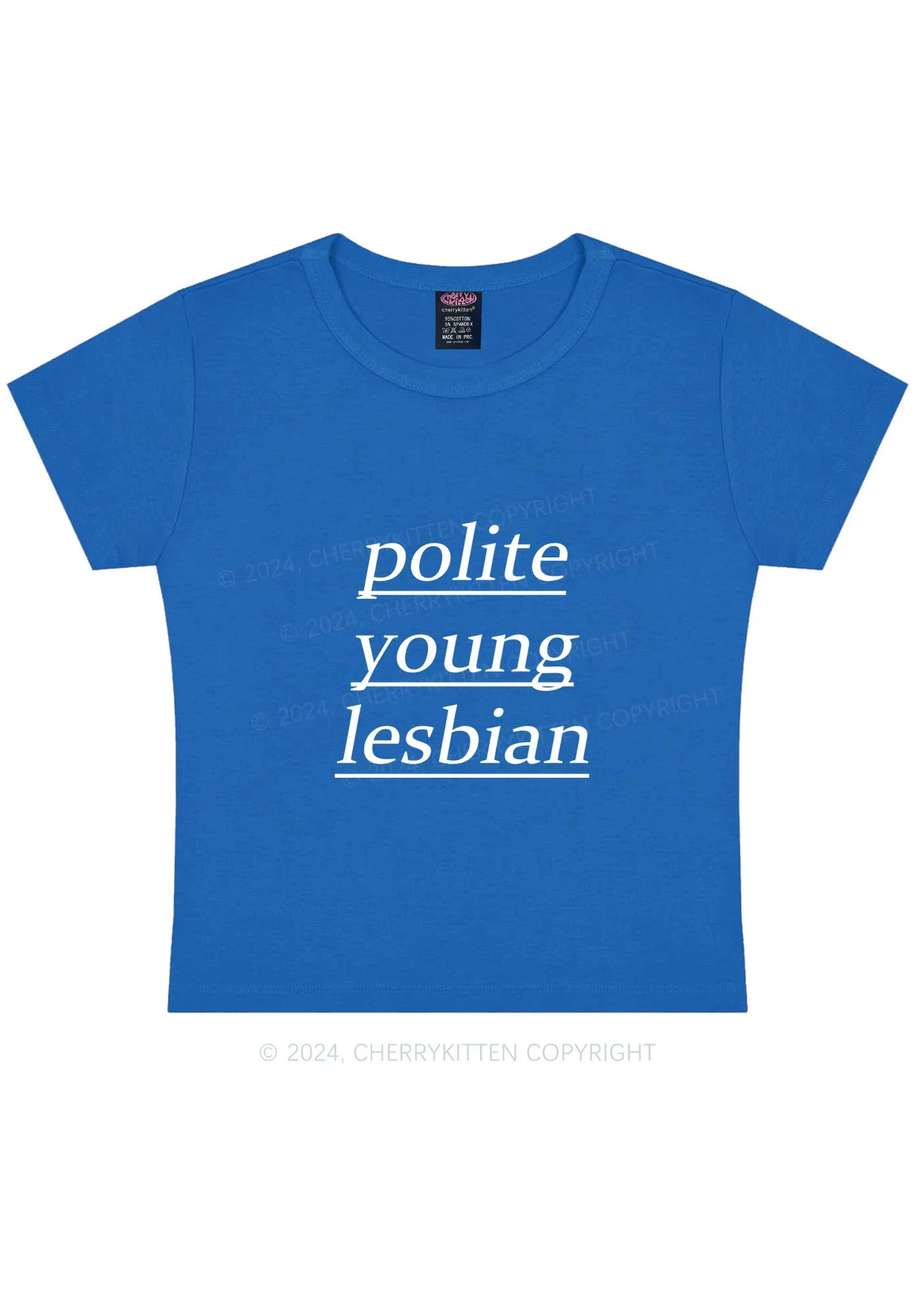 Polite Young Lesbian Y2K Baby Tee Cherrykitten - Image 11