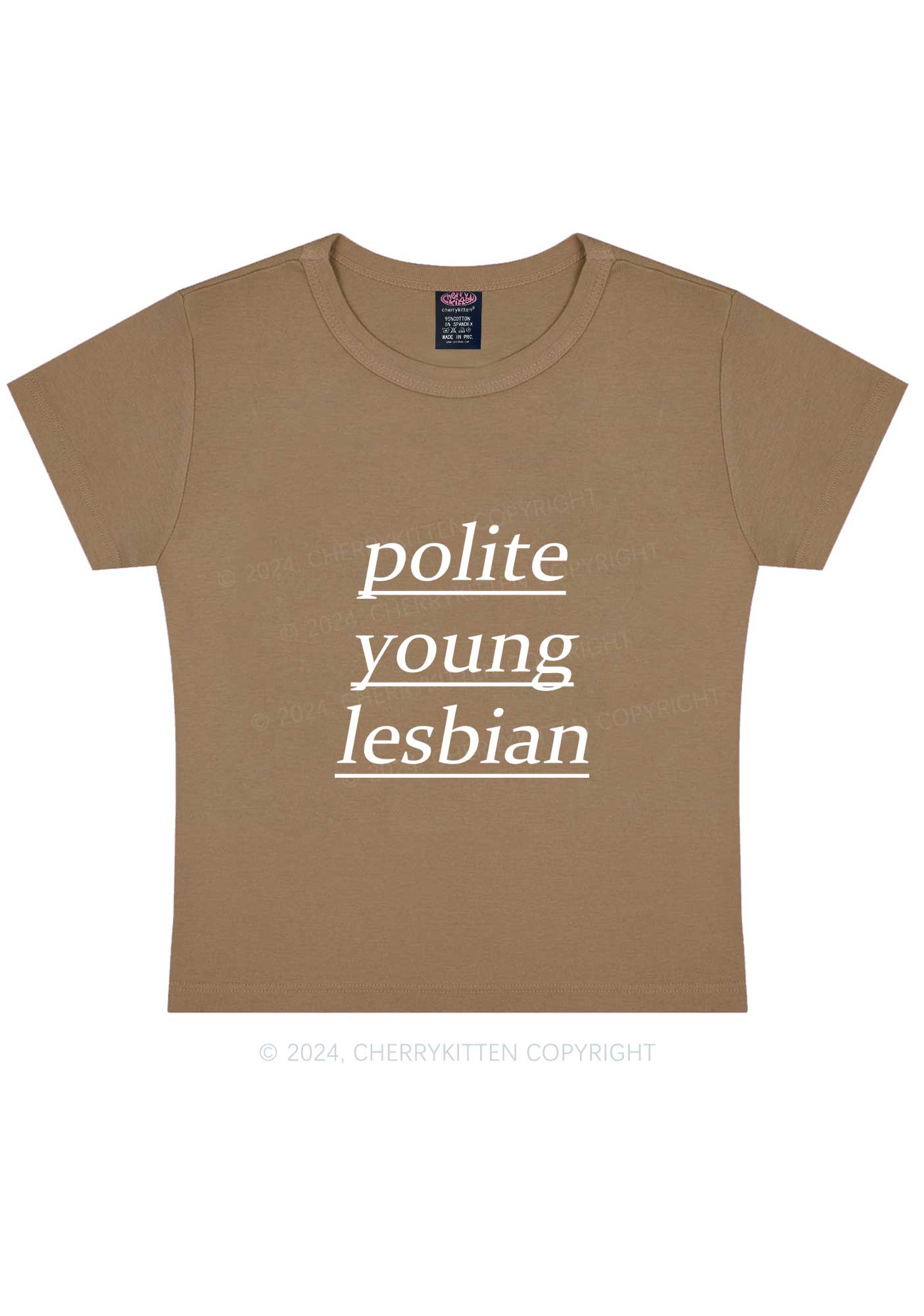Polite Young Lesbian Y2K Baby Tee Cherrykitten - Image 12