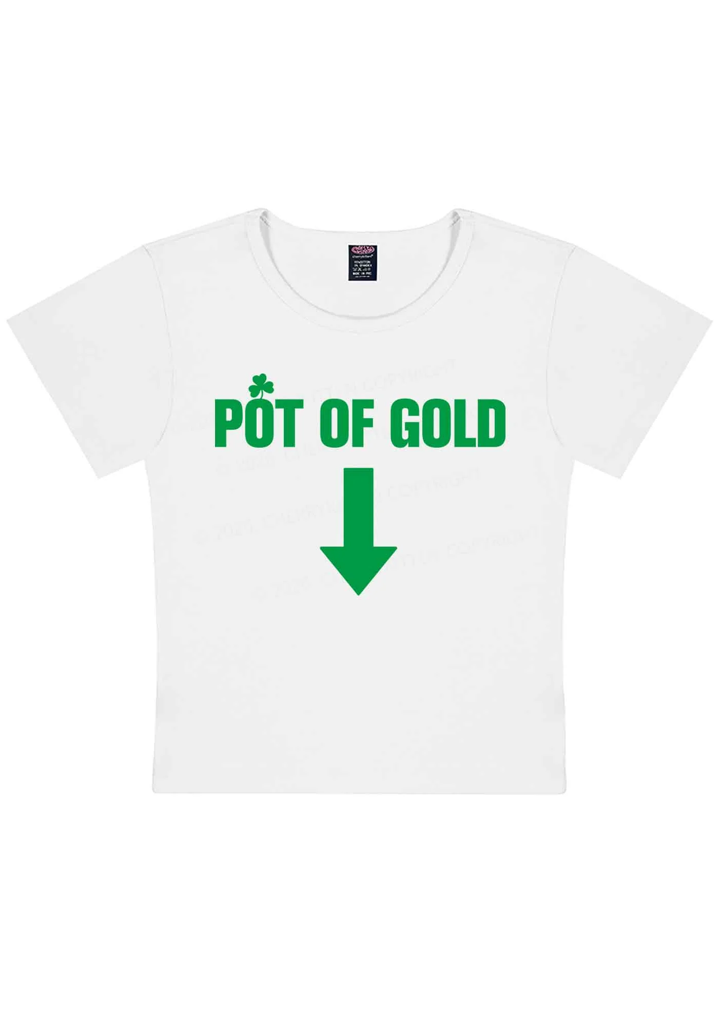 Pot Of Gold St Patricks Y2K Baby Tee Cherrykitten - Image 4