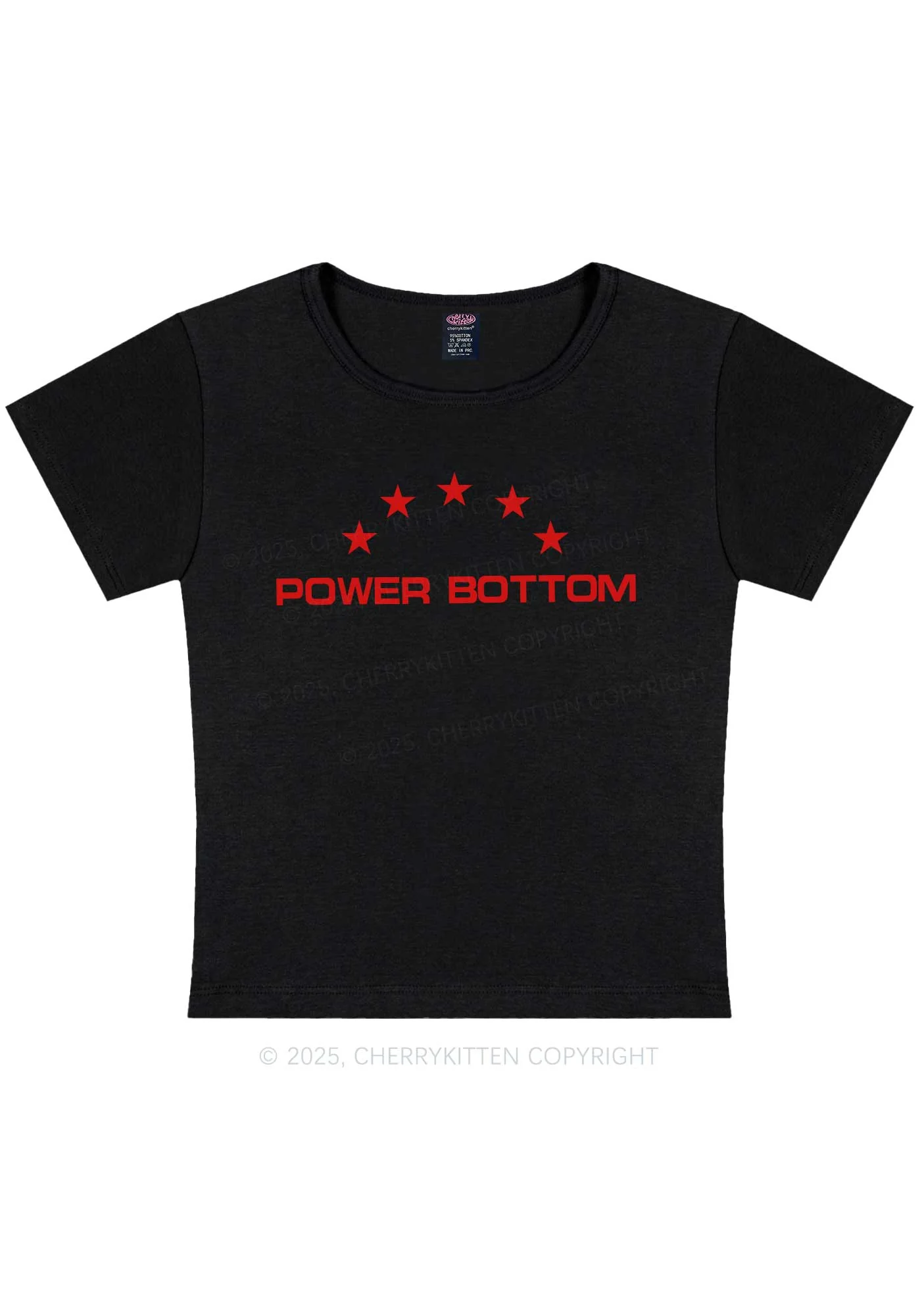 Power Bottom Pride Y2K Baby Tee Cherrykitten - Image 4