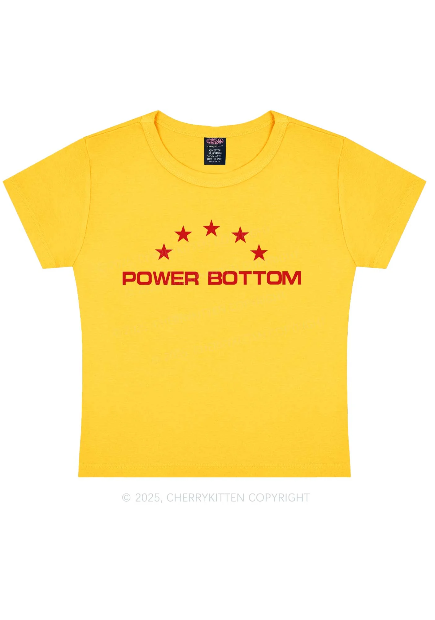 Power Bottom Pride Y2K Baby Tee Cherrykitten - Image 5