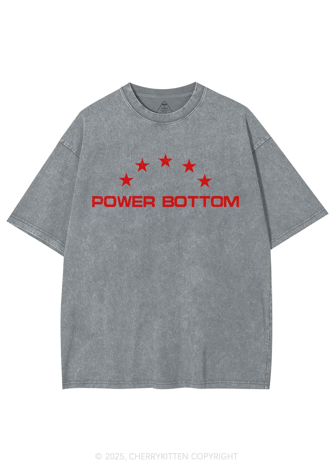 Power Bottom Pride Y2K Shirts Washed Tee Cherrykitten - Image 7