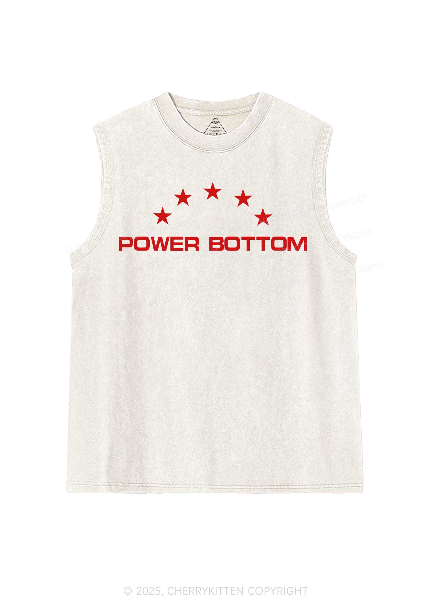 Power Bottom Pride Y2K Washed Muscle Tank Cherrykitten - Image 4