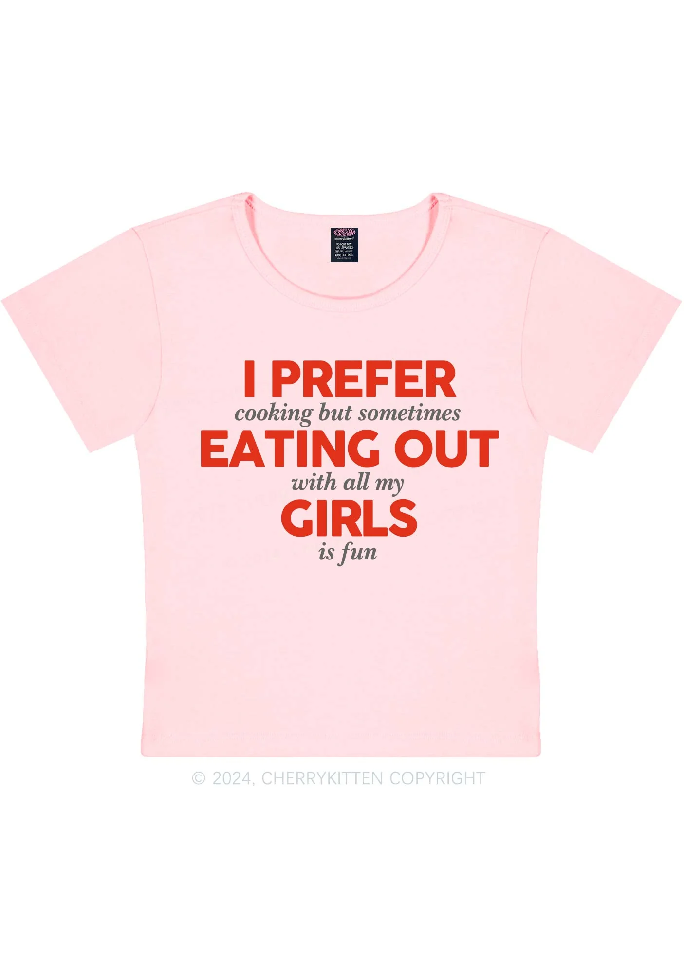 Prefer Eating Out Girls Y2K Baby Tee Cherrykitten - Image 10