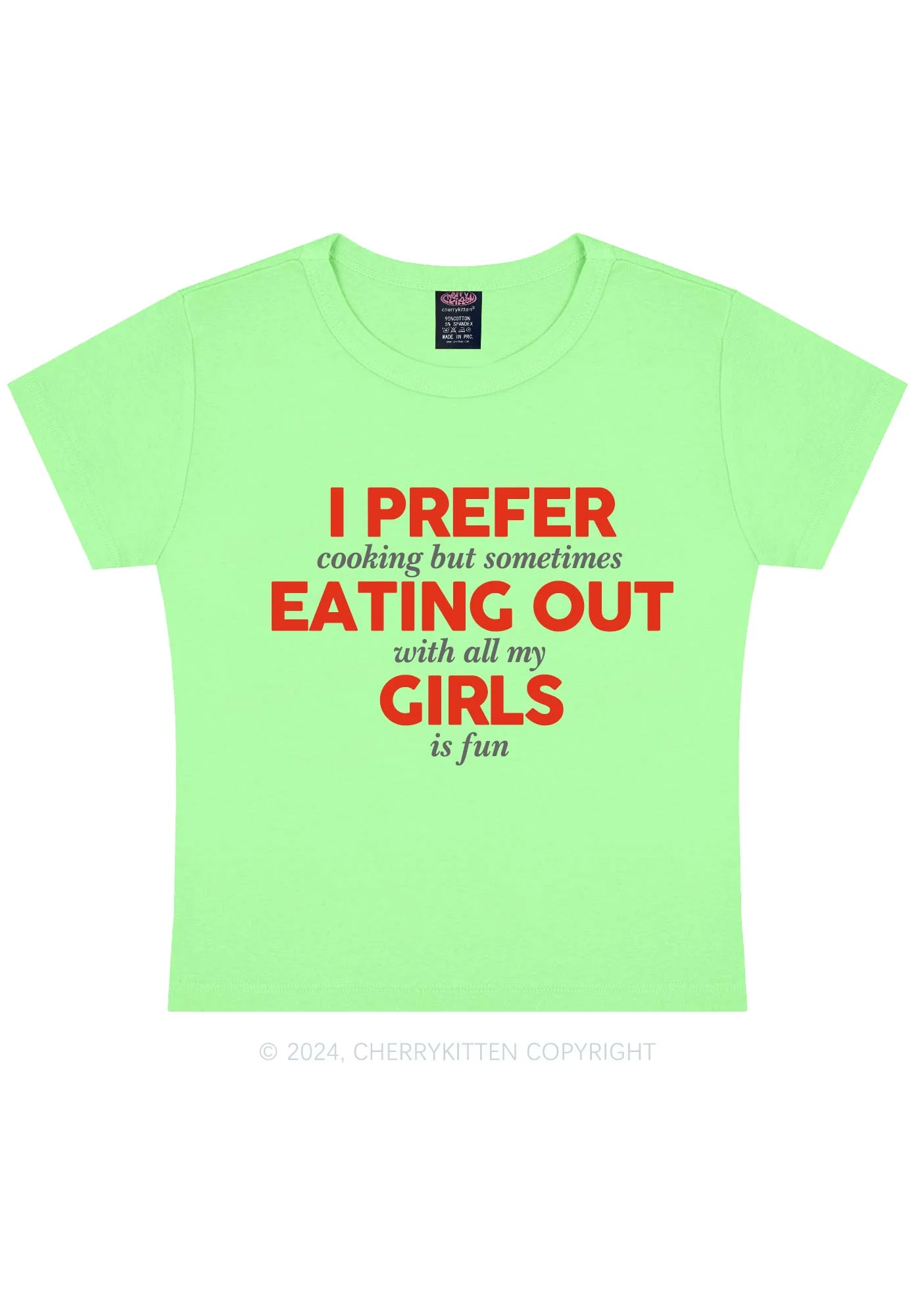 Prefer Eating Out Girls Y2K Baby Tee Cherrykitten - Image 11