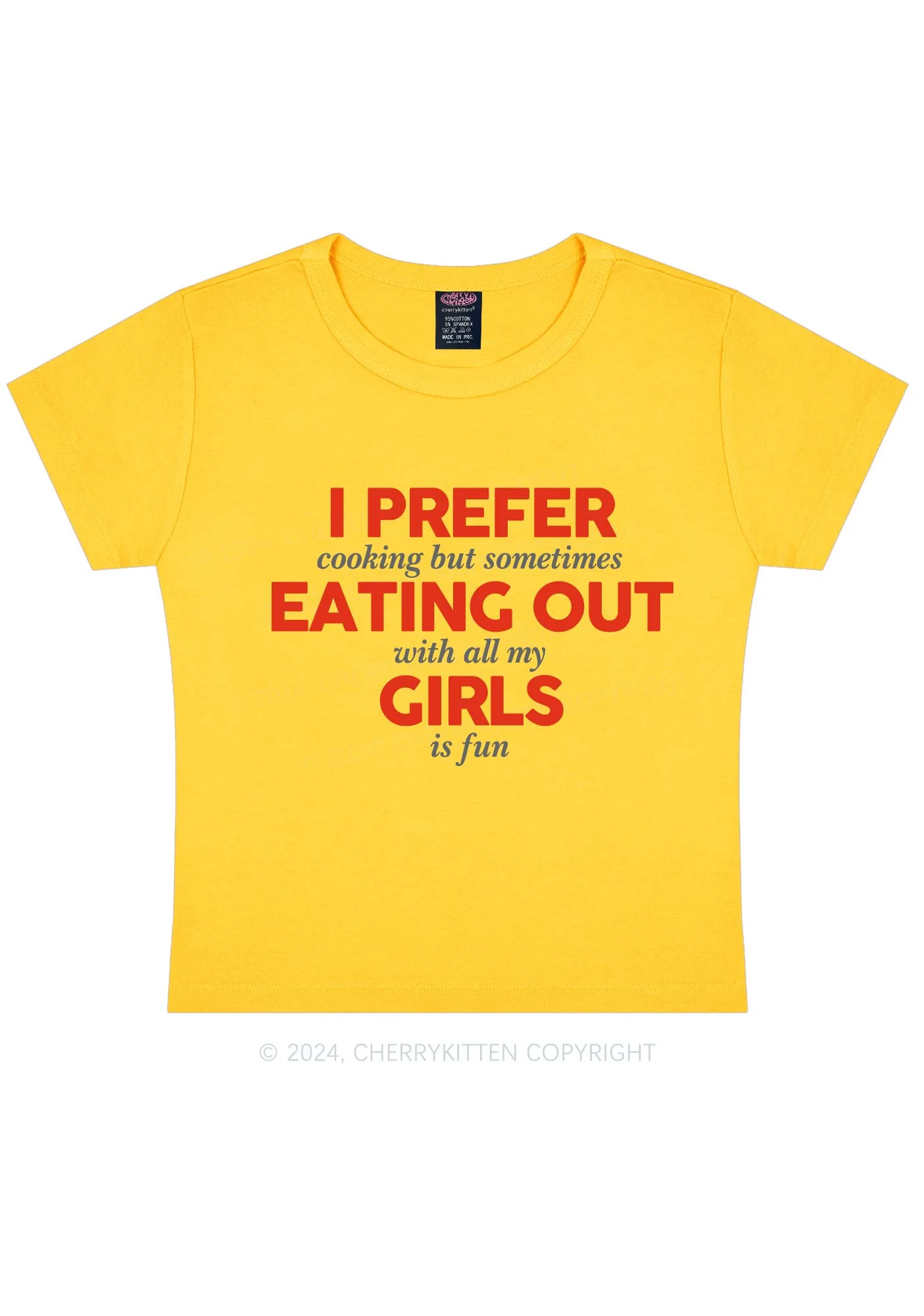 Prefer Eating Out Girls Y2K Baby Tee Cherrykitten - Image 6