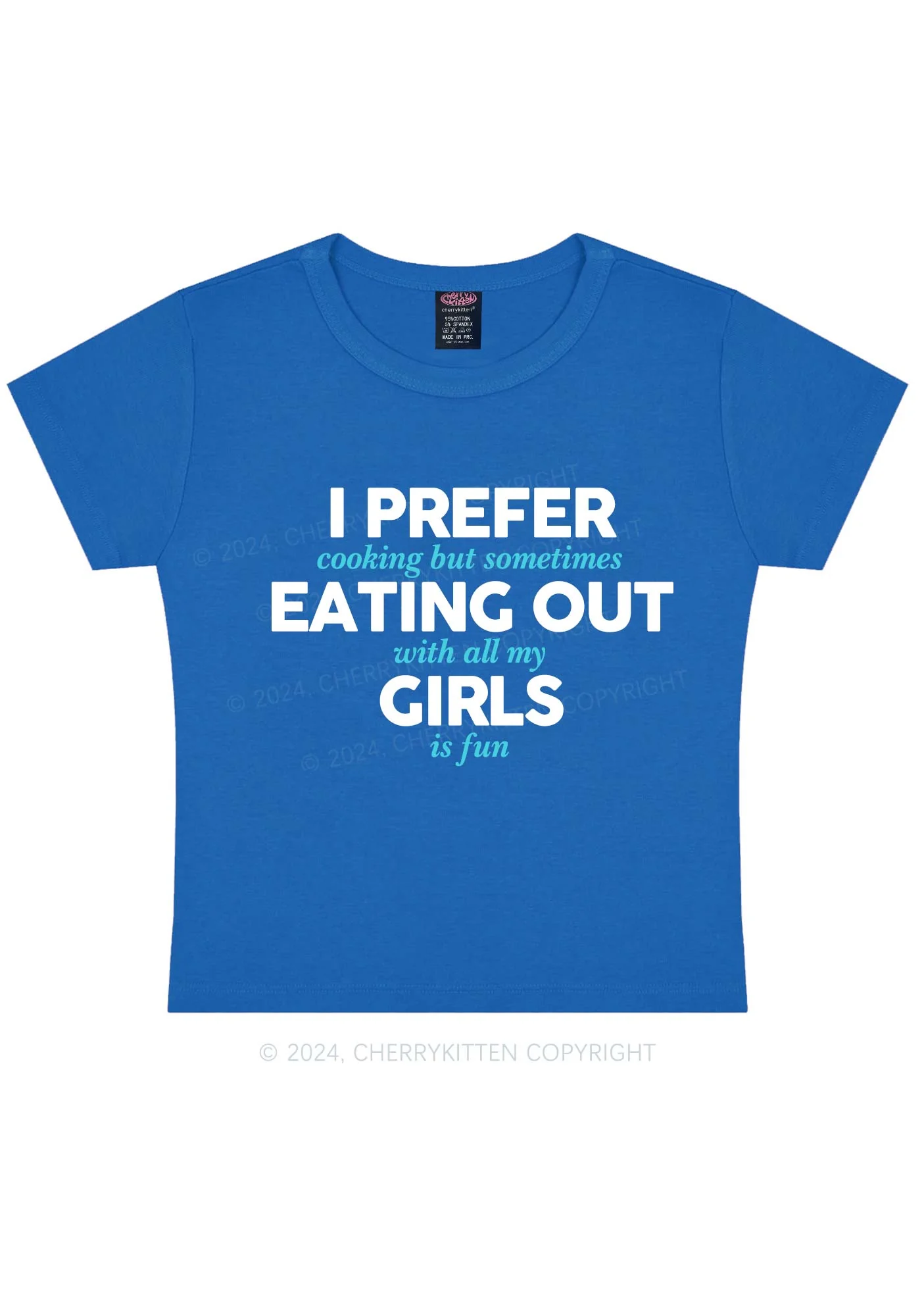 Prefer Eating Out Girls Y2K Baby Tee Cherrykitten - Image 9
