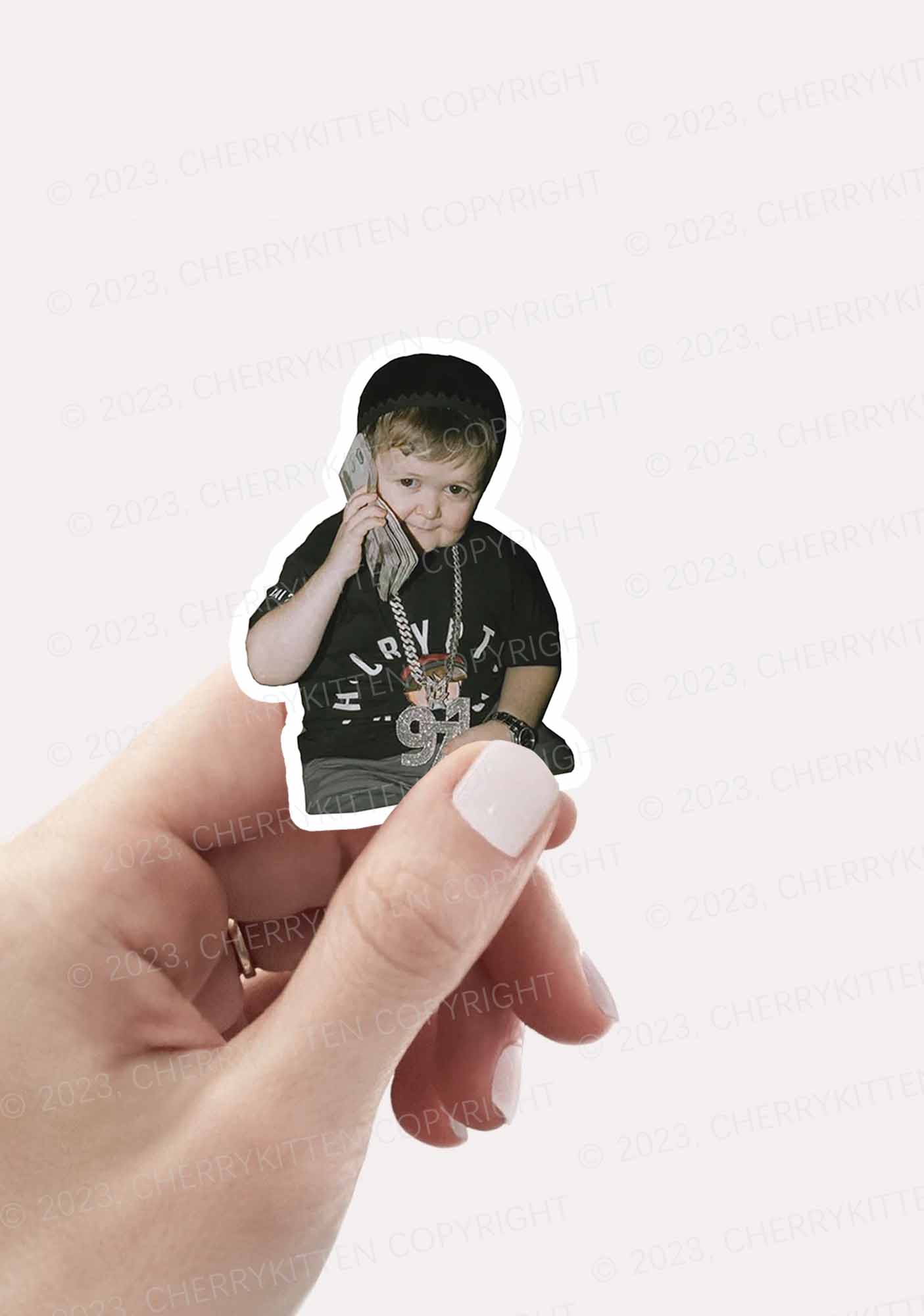 Pretending To Call 1Pc Y2K Sticker Cherrykitten - Image 2