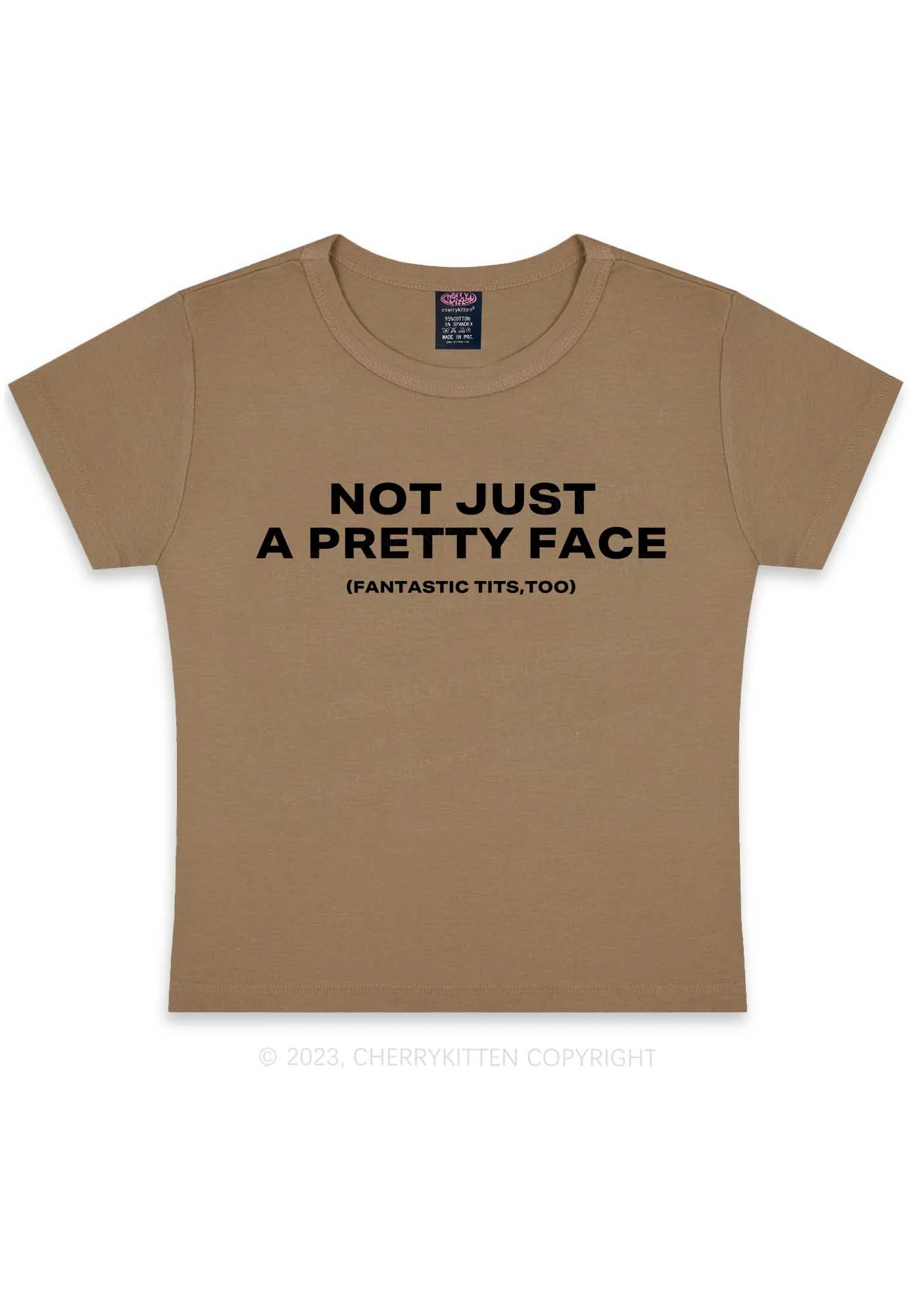 Pretty Face Fantastic Txts Y2K Baby Tee Cherrykitten - Image 6