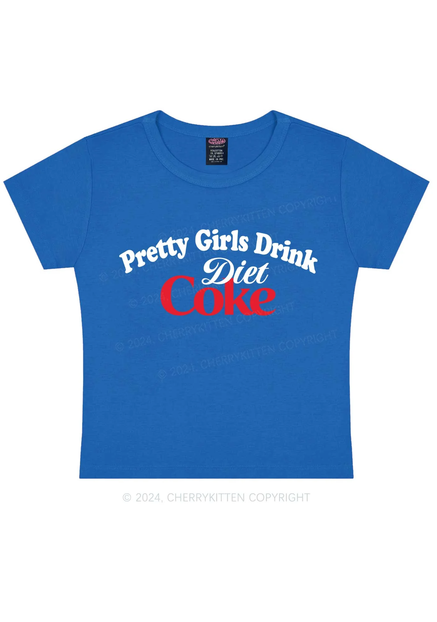 Pretty Girls Drink Diet Coke Y2K Baby Tee Cherrykitten - Image 10