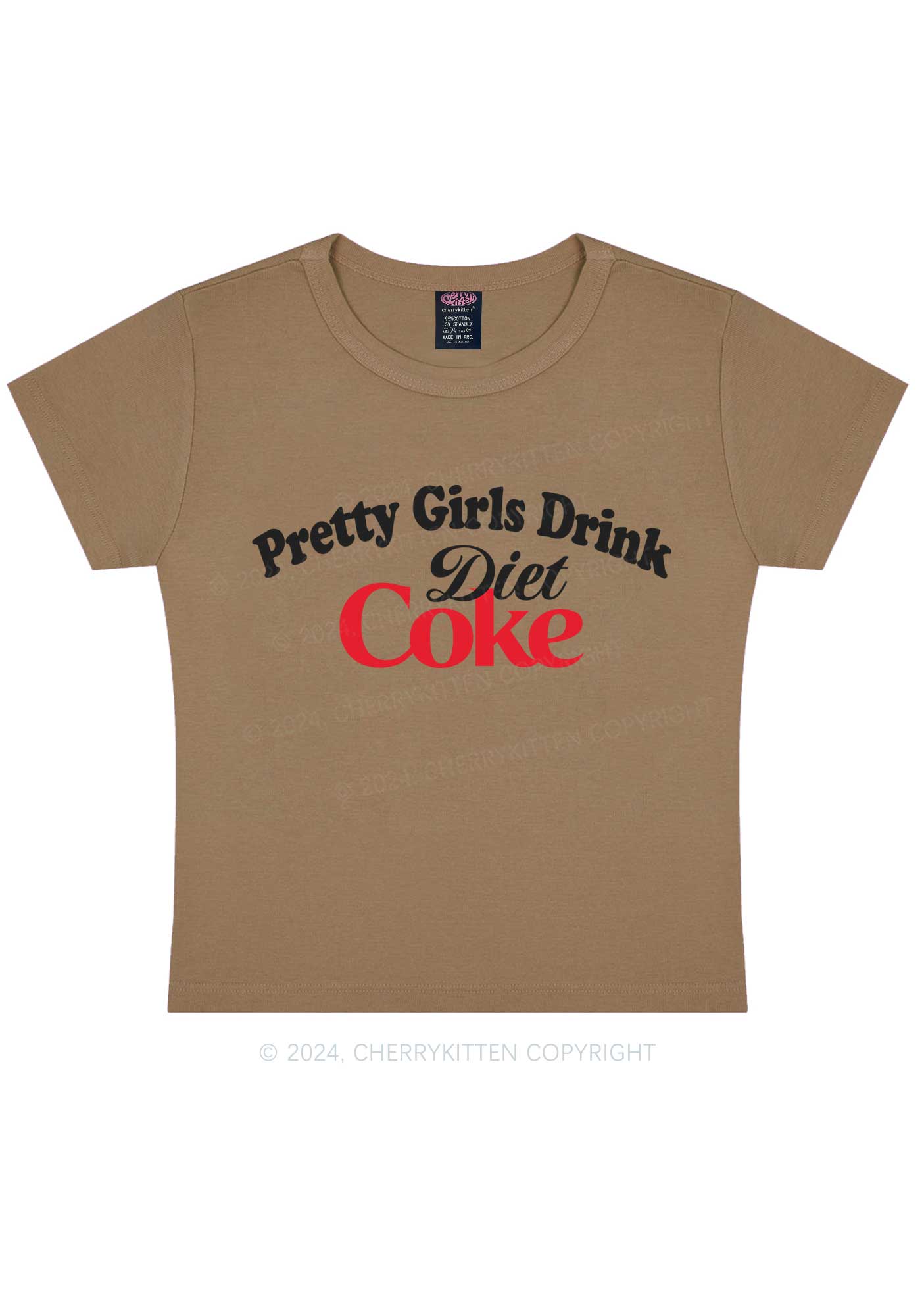 Pretty Girls Drink Diet Coke Y2K Baby Tee Cherrykitten - Image 11