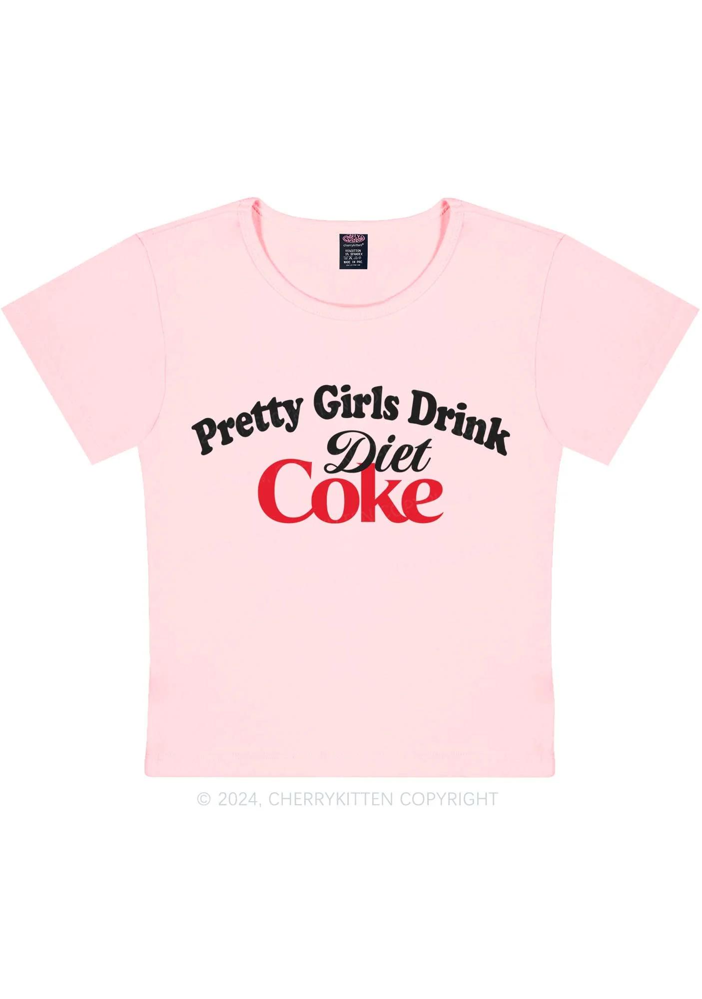 Pretty Girls Drink Diet Coke Y2K Baby Tee Cherrykitten - Image 9