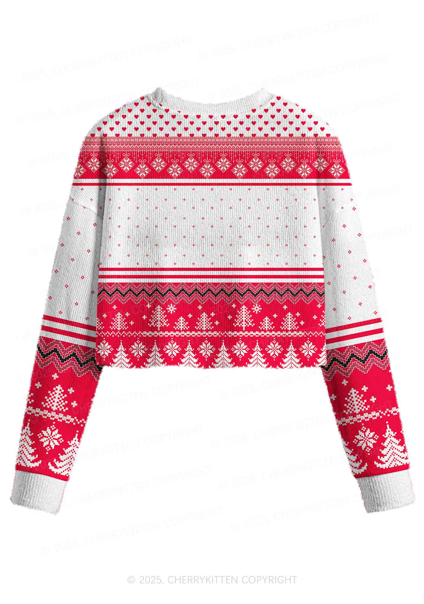 Pretty Girls Drink Diet Coke Y2K Christmas Crop Knit Sweatshirt Cherrykitten - Image 2