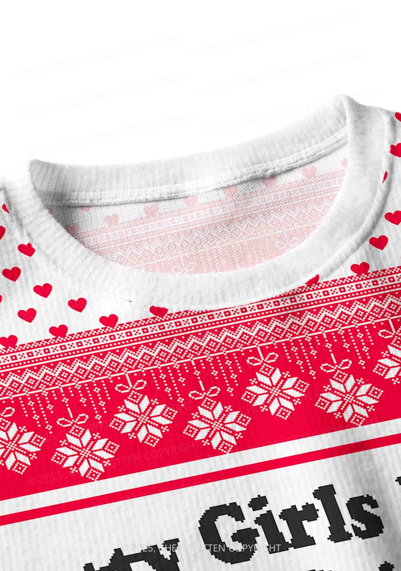 Pretty Girls Drink Diet Coke Y2K Christmas Crop Knit Sweatshirt Cherrykitten - Image 4