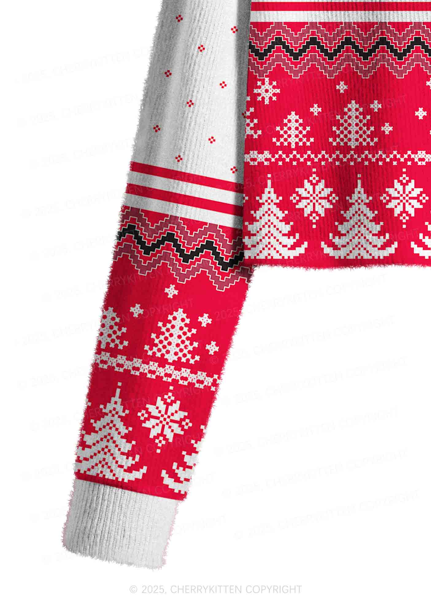 Pretty Girls Drink Diet Coke Y2K Christmas Crop Knit Sweatshirt Cherrykitten - Image 5