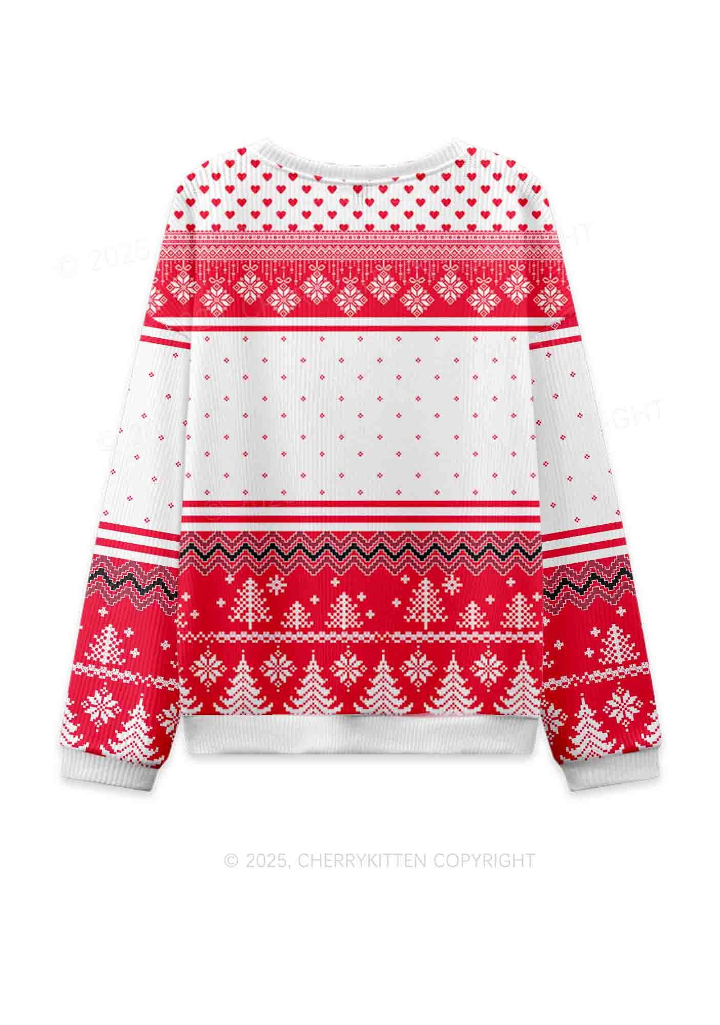 Pretty Girls Drink Diet Coke Y2K Christmas Knit Sweatshirt Cherrykitten - Image 2
