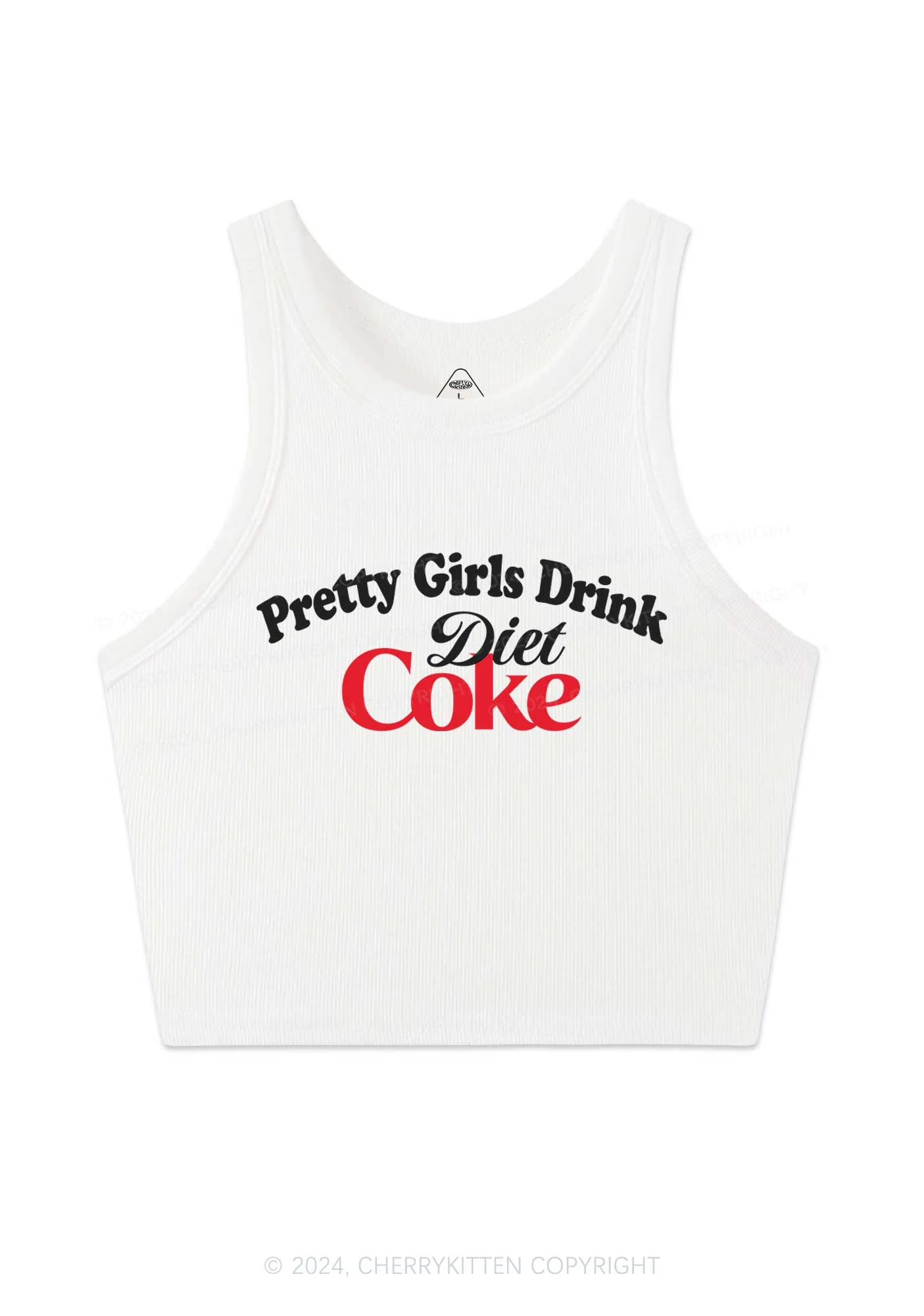 Pretty Girls Drink Diet Coke Y2K Crop Tank Top Cherrykitten - Image 3