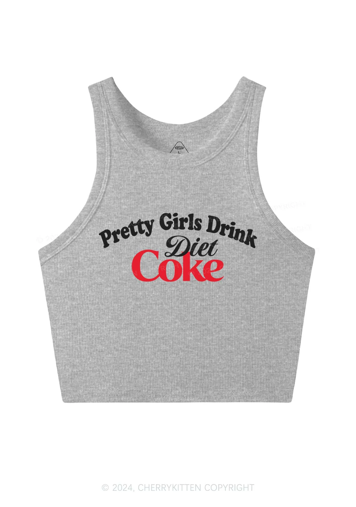 Pretty Girls Drink Diet Coke Y2K Crop Tank Top Cherrykitten - Image 4