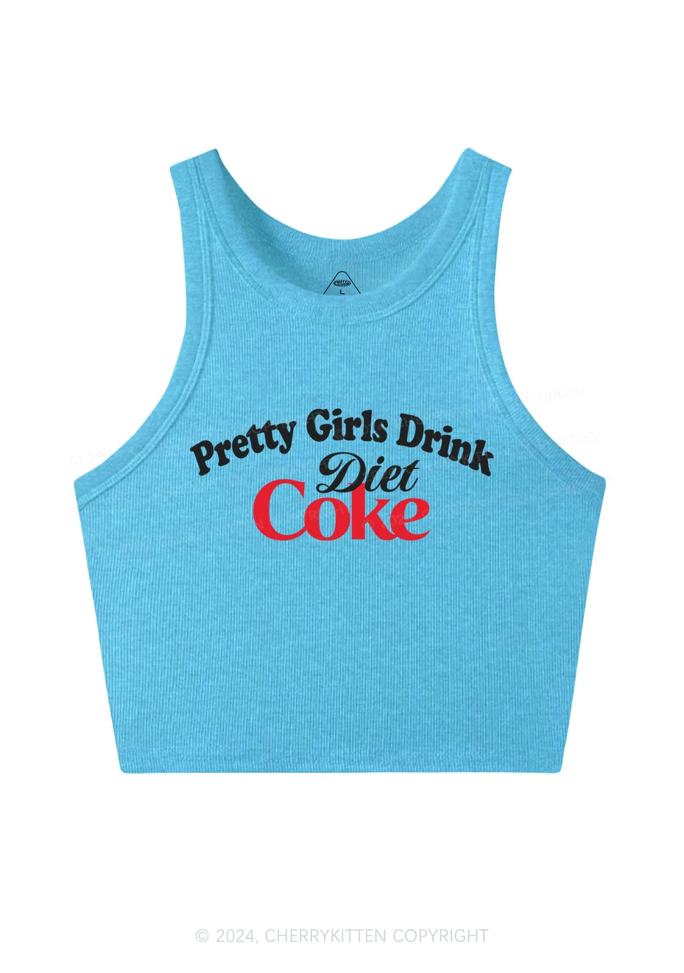 Pretty Girls Drink Diet Coke Y2K Crop Tank Top Cherrykitten - Image 5