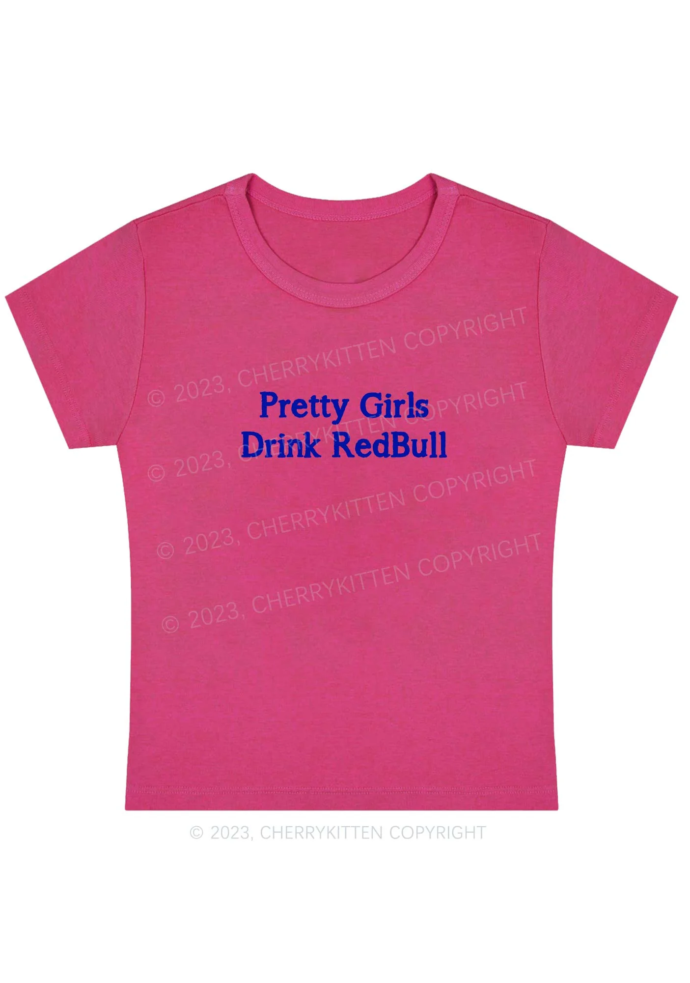 Pretty Girls Drink Red Y2K Baby Tee Cherrykitten - Image 11