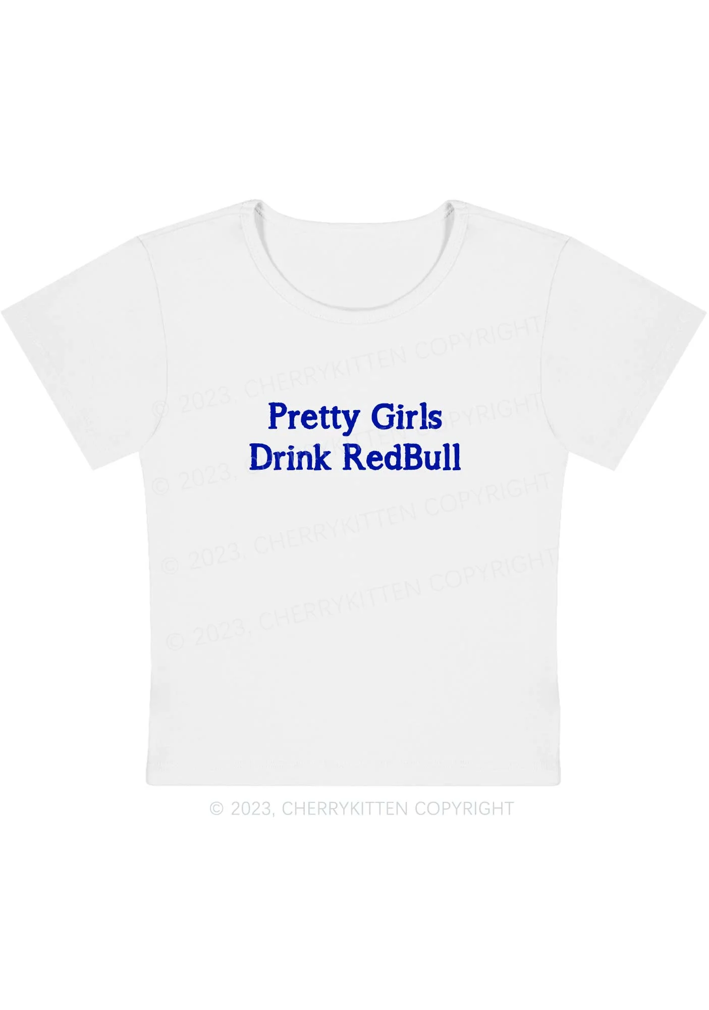 Pretty Girls Drink Red Y2K Baby Tee Cherrykitten - Image 4