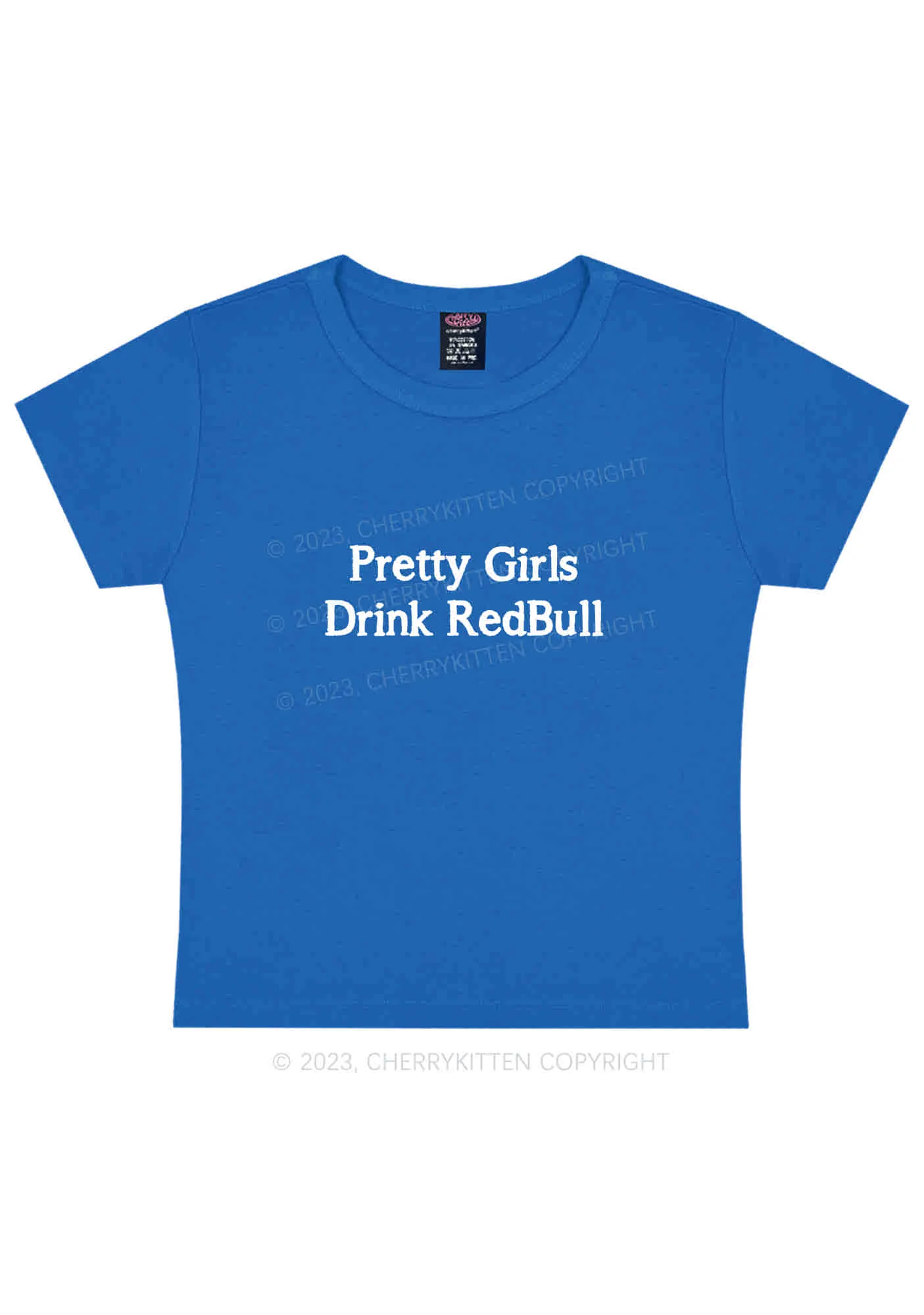 Pretty Girls Drink Red Y2K Baby Tee Cherrykitten - Image 6