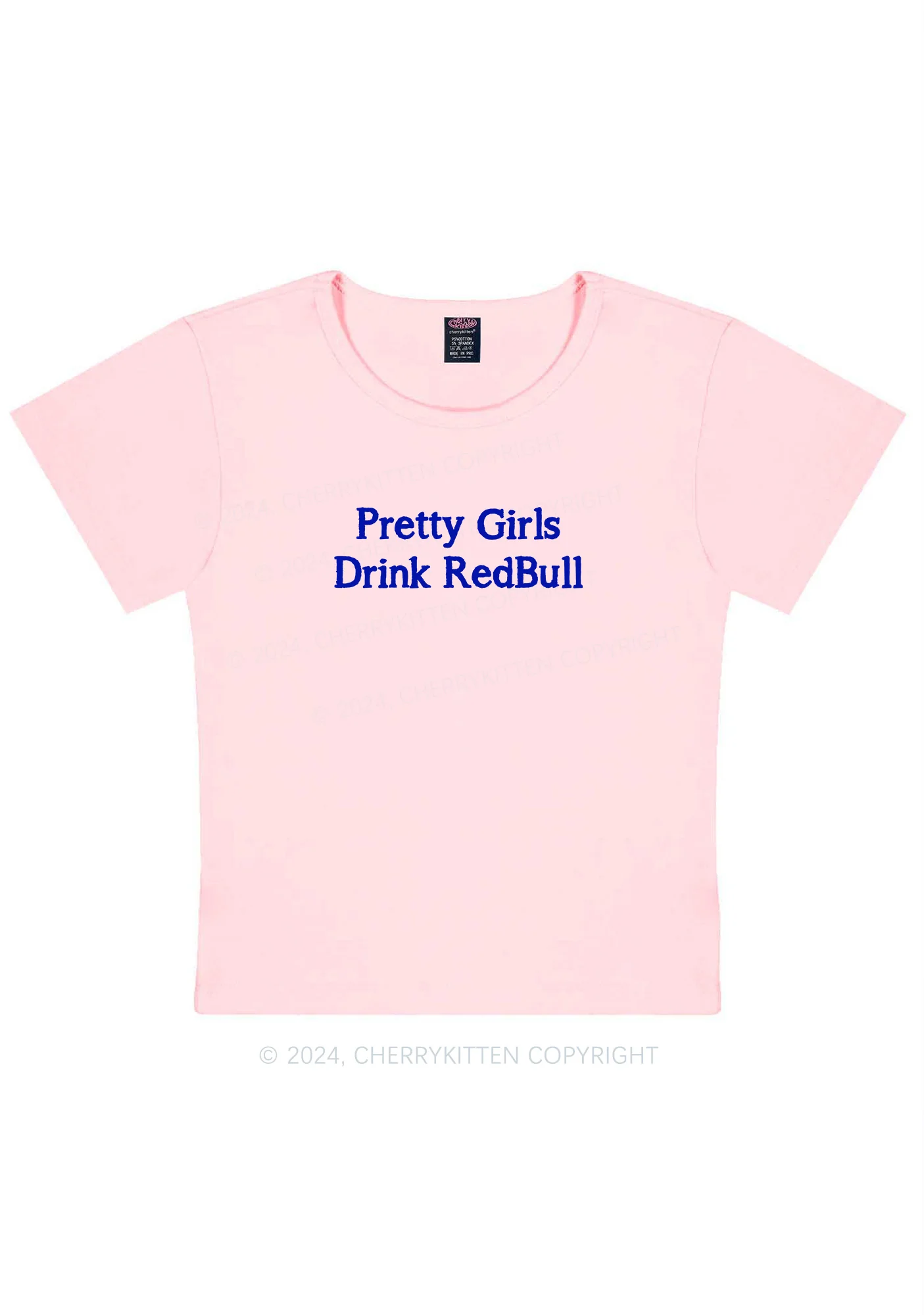 Pretty Girls Drink Red Y2K Baby Tee Cherrykitten - Image 7