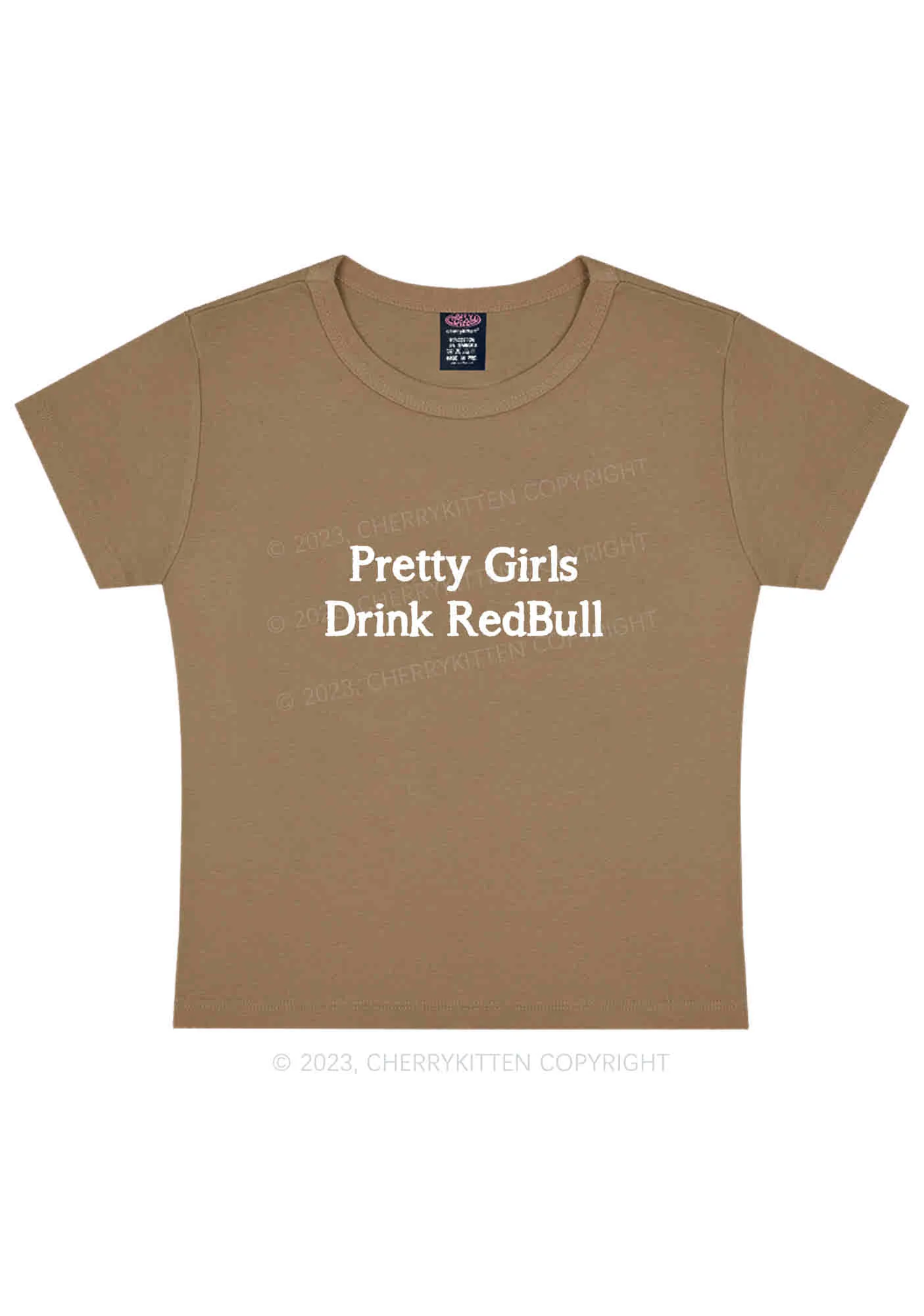 Pretty Girls Drink Red Y2K Baby Tee Cherrykitten - Image 9