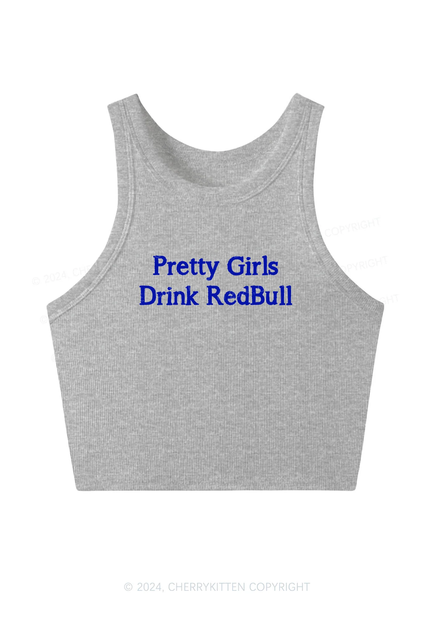 Pretty Girls Drink Red Y2K Crop Tank Top Cherrykitten - Image 3