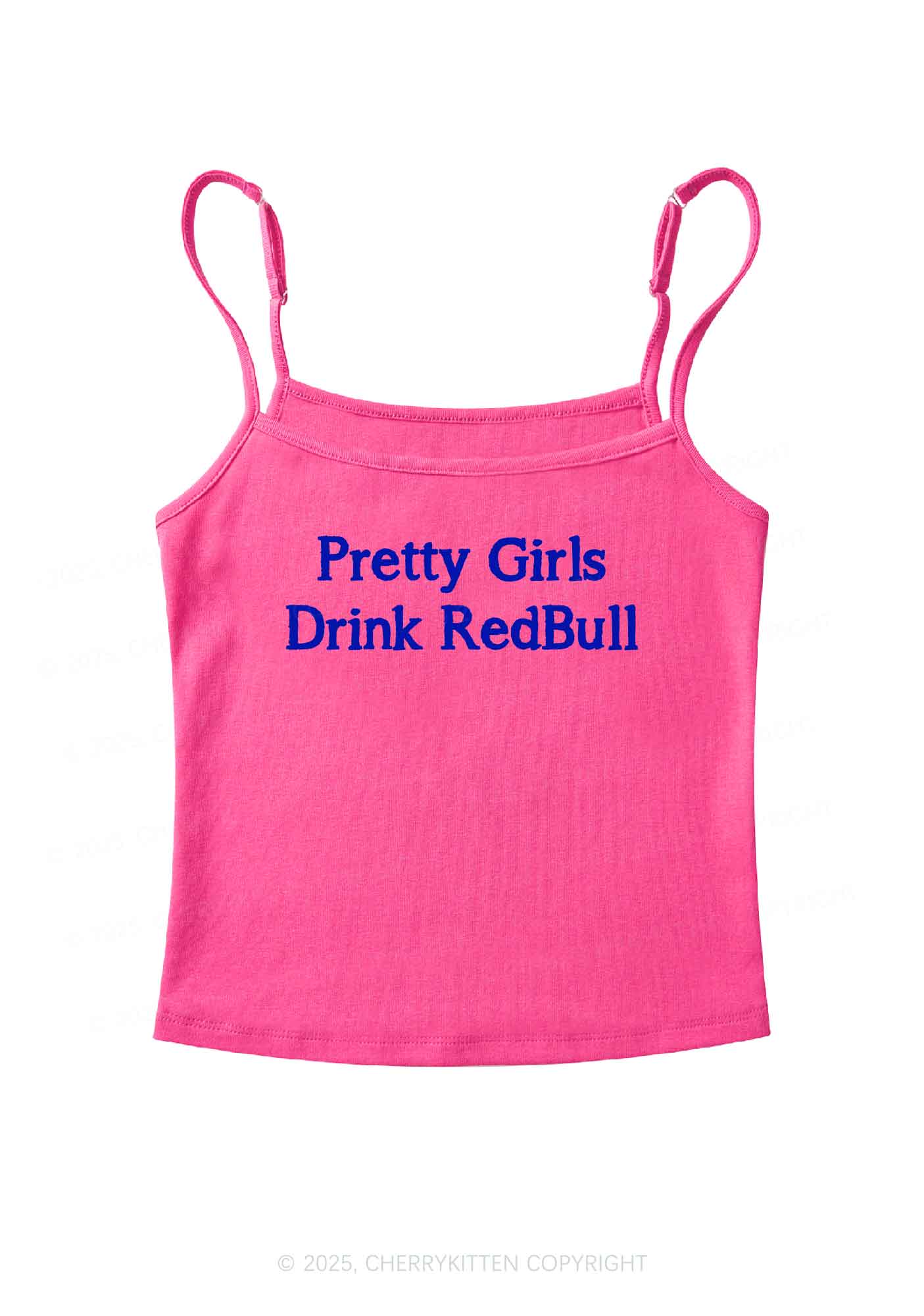 Pretty Girls Drink Red Y2K Spaghetti Strap Cami Cherrykitten - Image 4