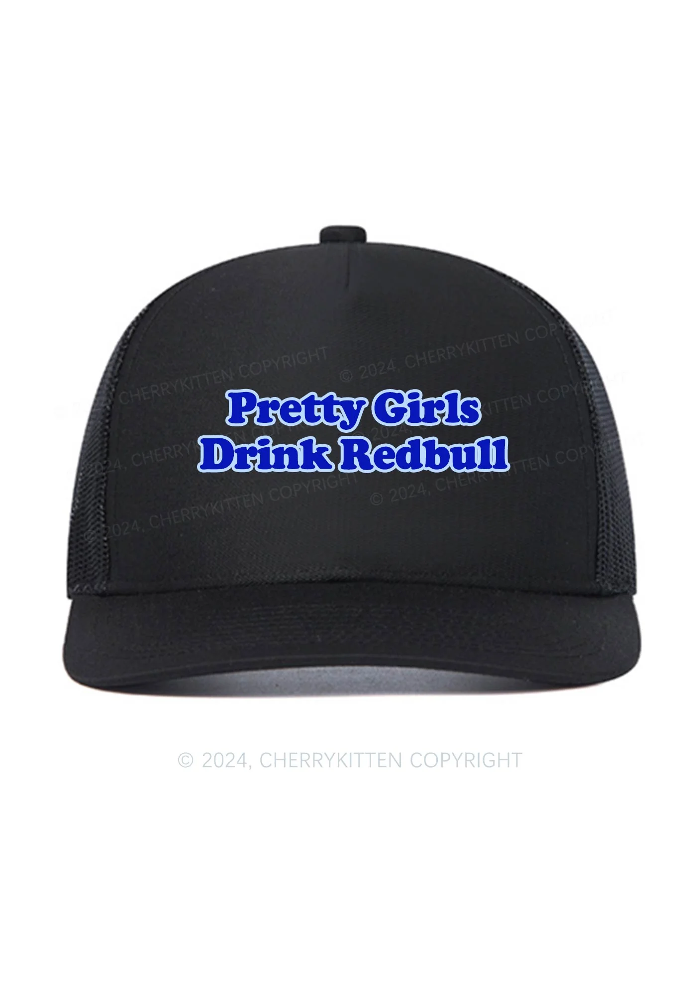 Pretty Girls Drink Red Y2K Trucker Mesh Hat Cherrykitten - Image 2