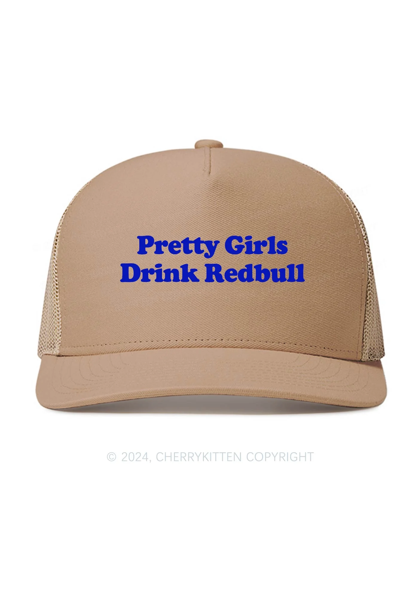 Pretty Girls Drink Red Y2K Trucker Mesh Hat Cherrykitten - Image 6
