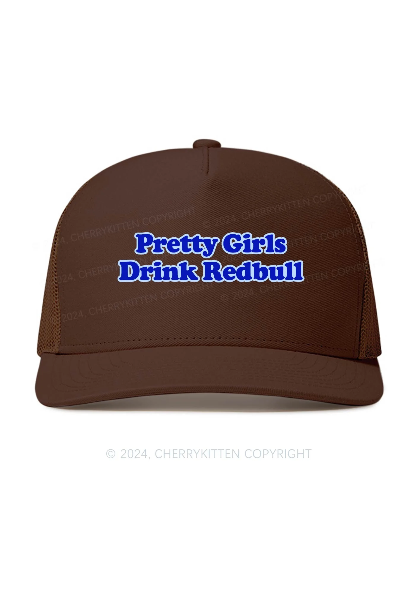 Pretty Girls Drink Red Y2K Trucker Mesh Hat Cherrykitten - Image 7