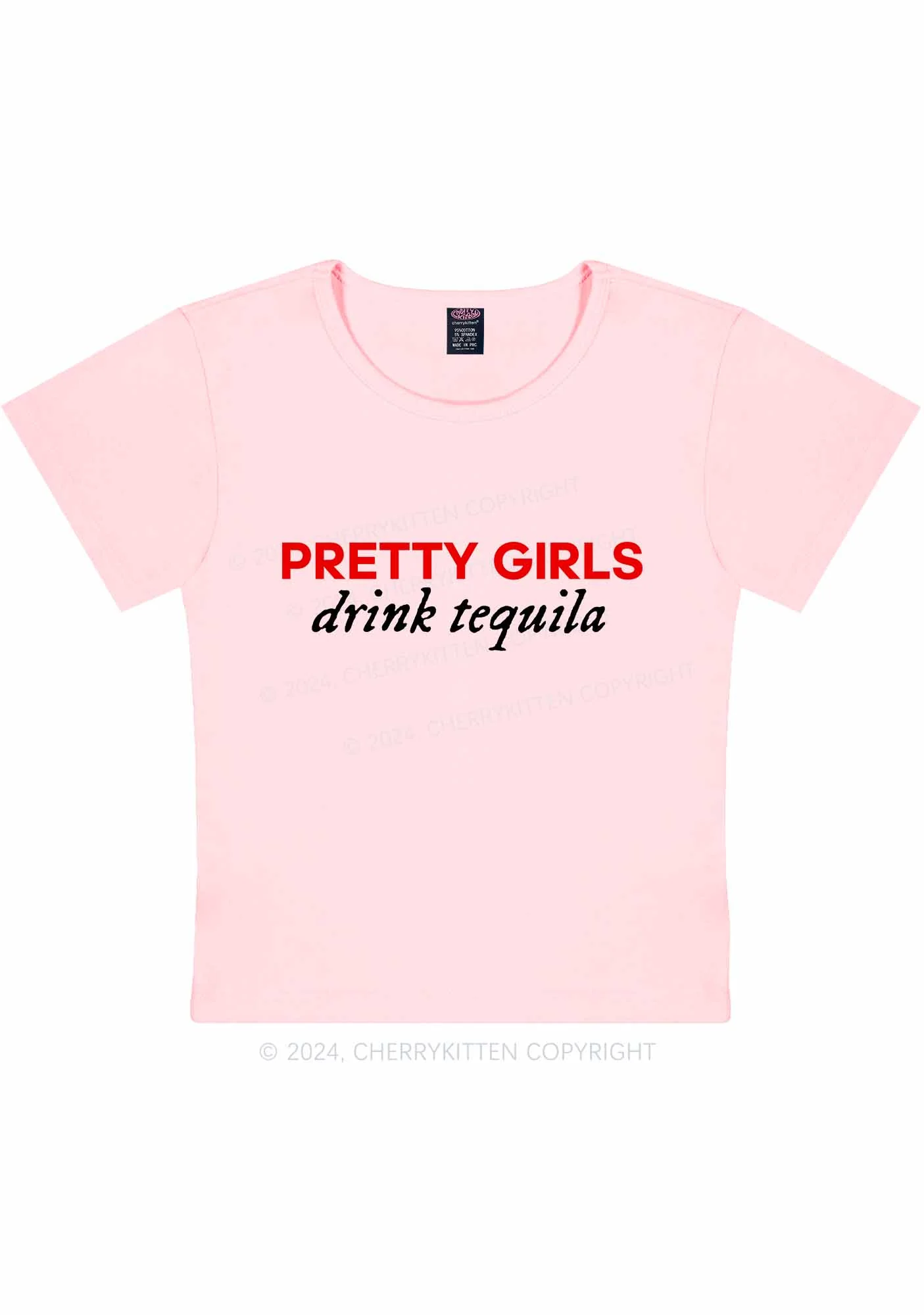 Pretty Girls Drink Tequila Y2K Baby Tee Cherrykitten - Image 10