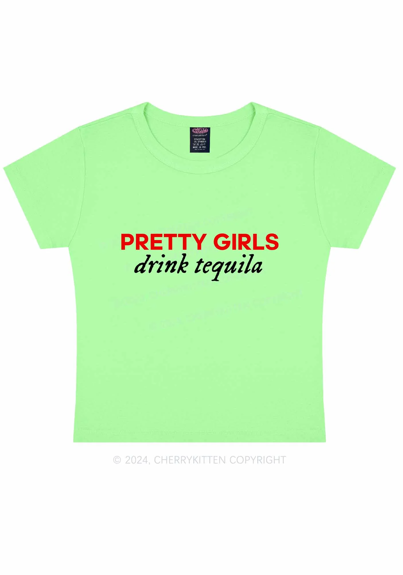 Pretty Girls Drink Tequila Y2K Baby Tee Cherrykitten - Image 11