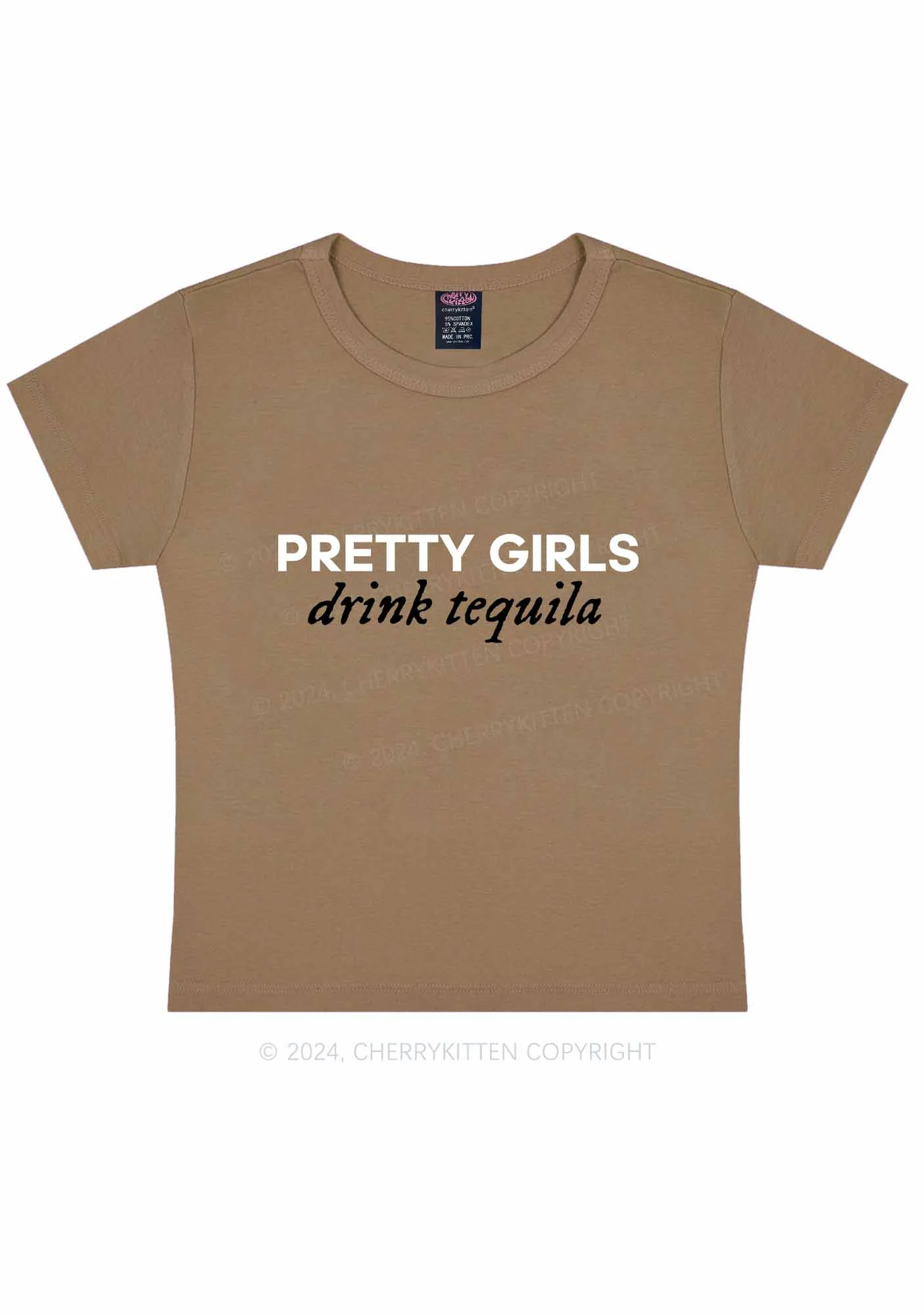 Pretty Girls Drink Tequila Y2K Baby Tee Cherrykitten - Image 13