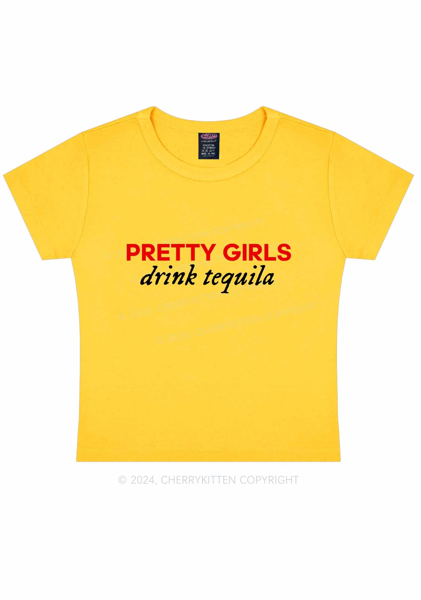 Pretty Girls Drink Tequila Y2K Baby Tee Cherrykitten - Image 6