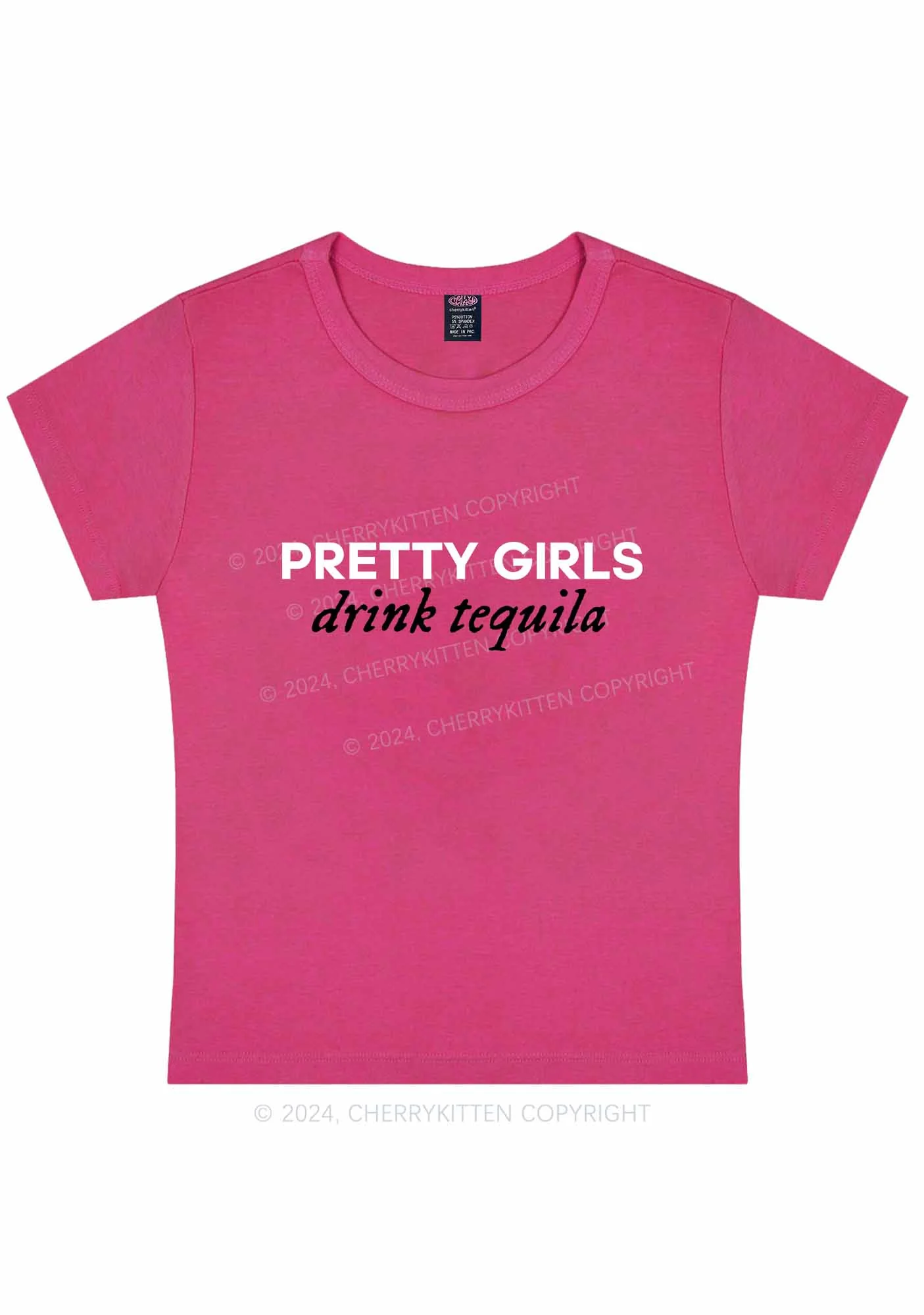 Pretty Girls Drink Tequila Y2K Baby Tee Cherrykitten - Image 8