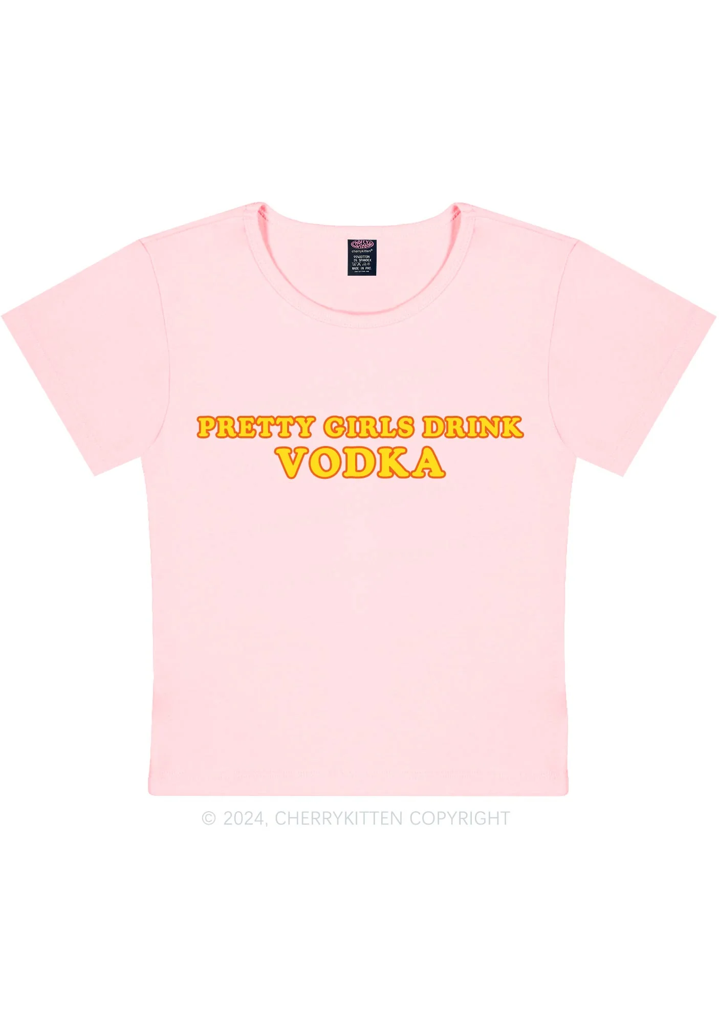Pretty Girls Drink Vodka Y2K Baby Tee Cherrykitten - Image 10